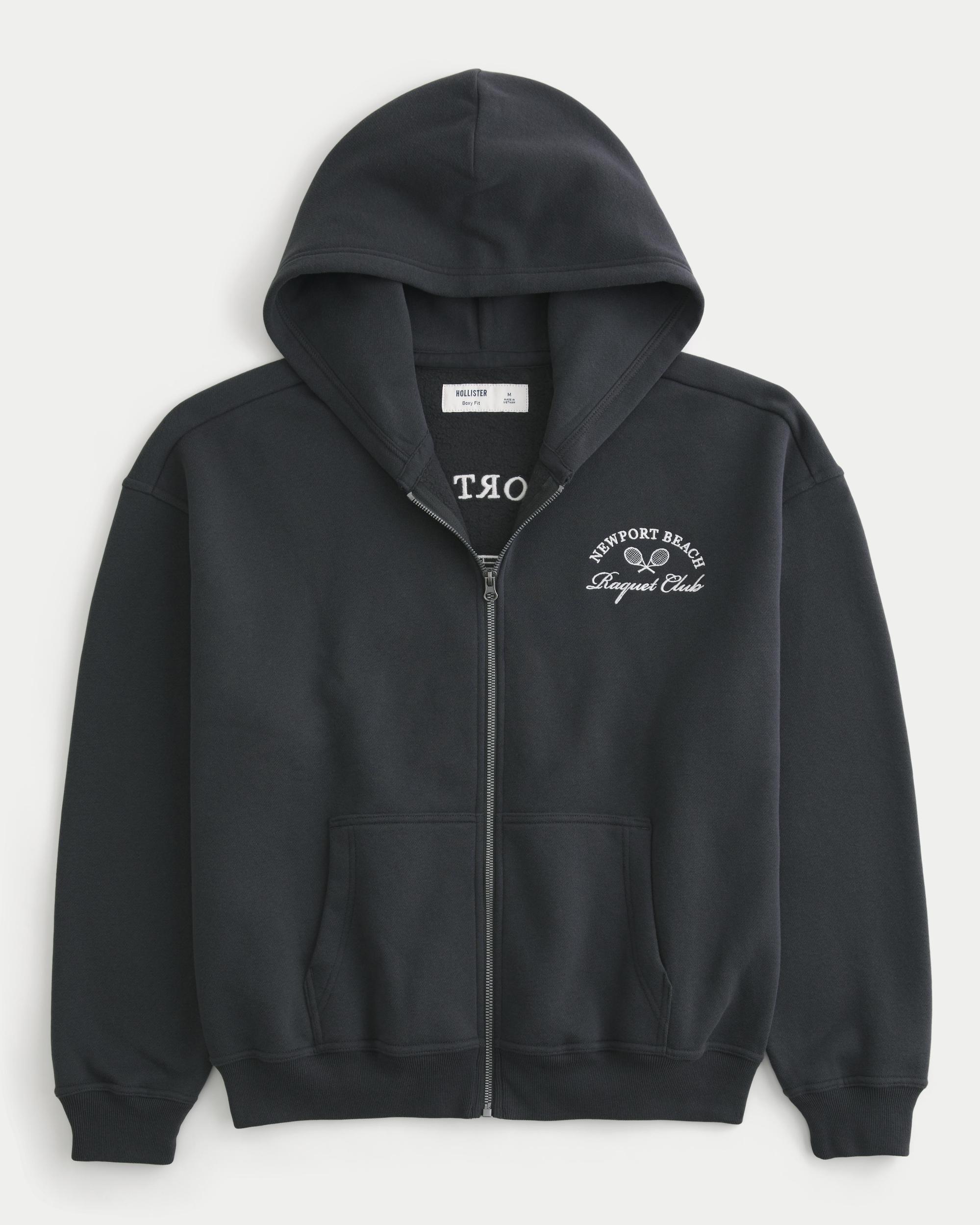 Boxy Rowing Graphic Zip-Up Hoodie Product Image