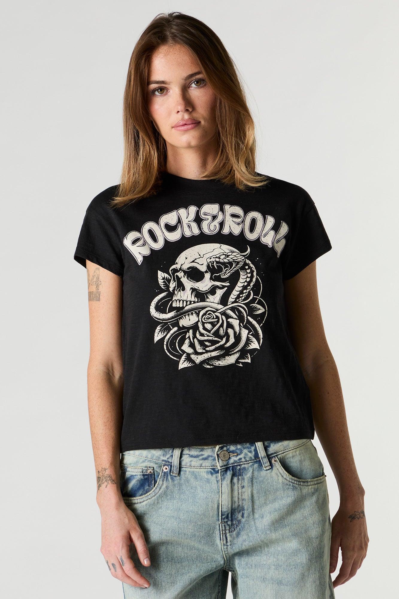 Edgy Graphic Boxy T-Shirt Female Product Image