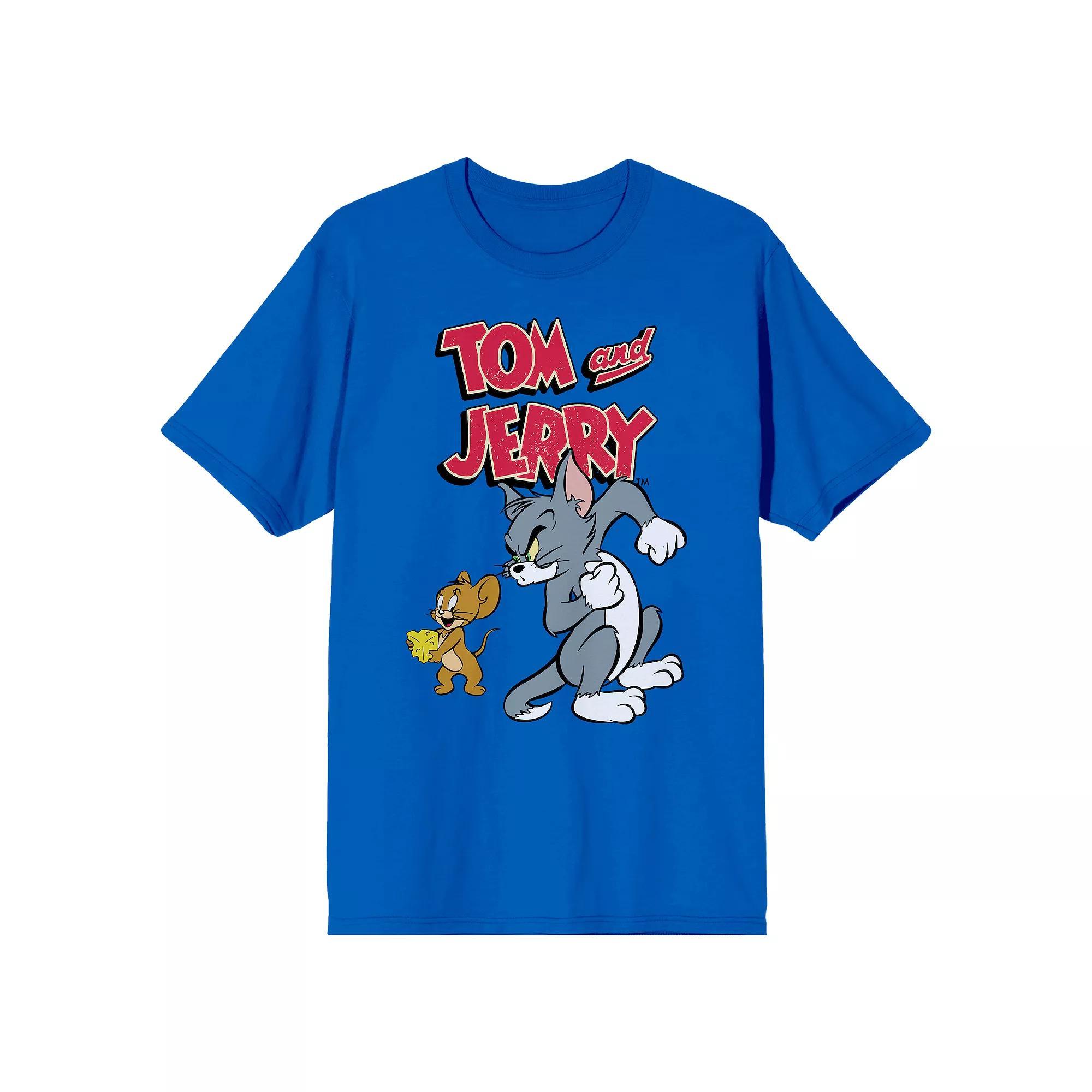 Men's Tom & Jerry Classic Cartoon Tee, Size: Medium, Blue Product Image