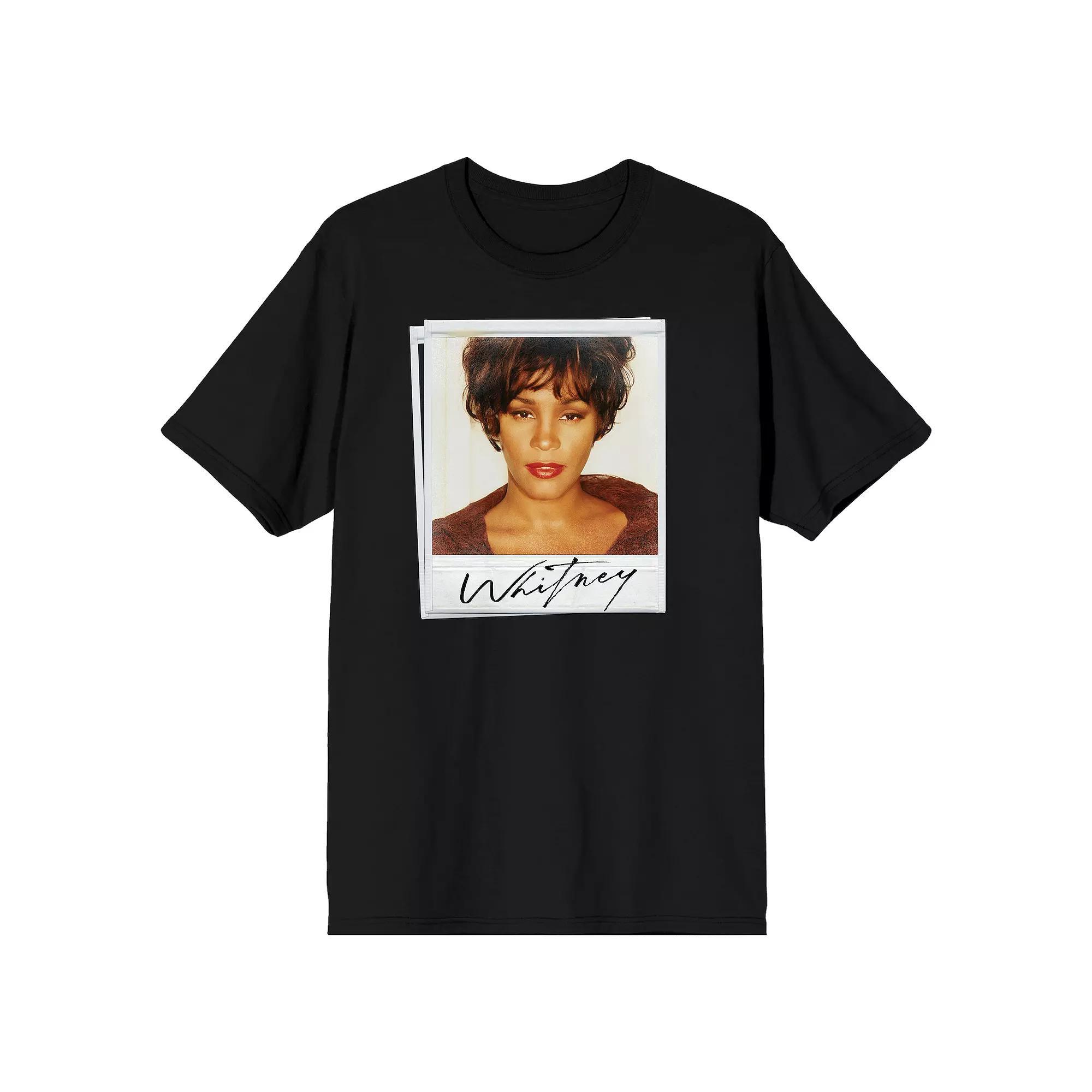 Men's Whitney Houston Photo Graphic Tee, Size: Large, Black Product Image