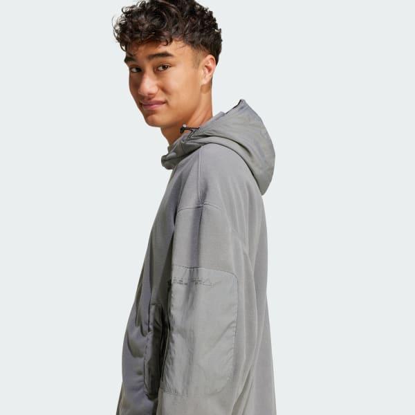 adidas City Escape Polar Fleece Hoodie Collegiate Green XL Mens Product Image
