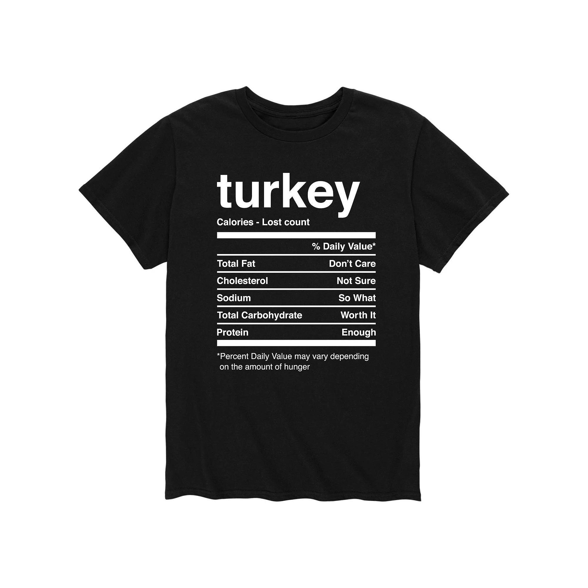 Mens Turkey Nutrition Facts Tee Product Image