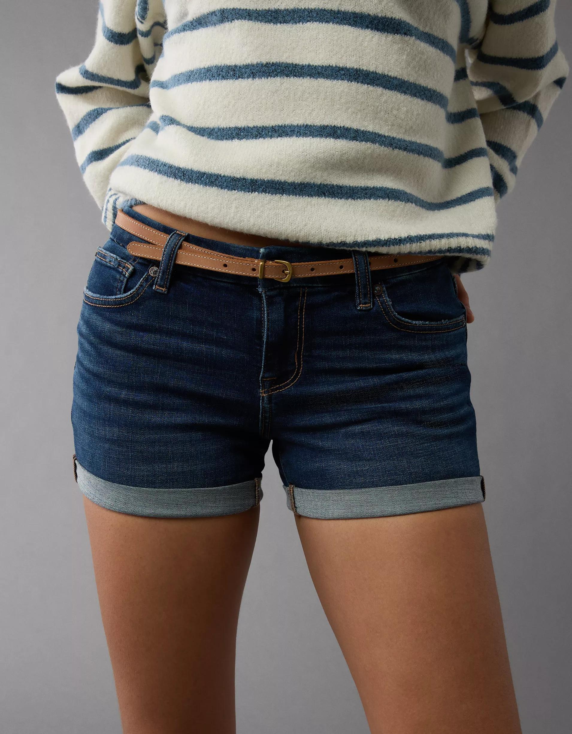 AE Next Level Curvy Low-Rise Denim Midi Short Product Image