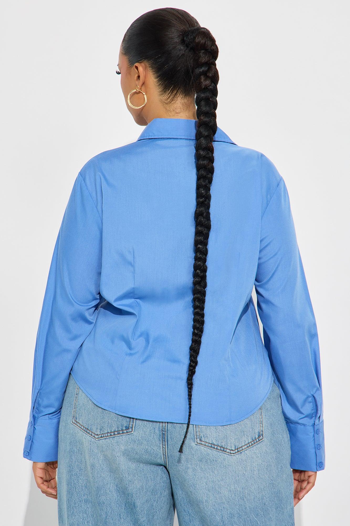 Lily Poplin Shirt - Blue Product Image
