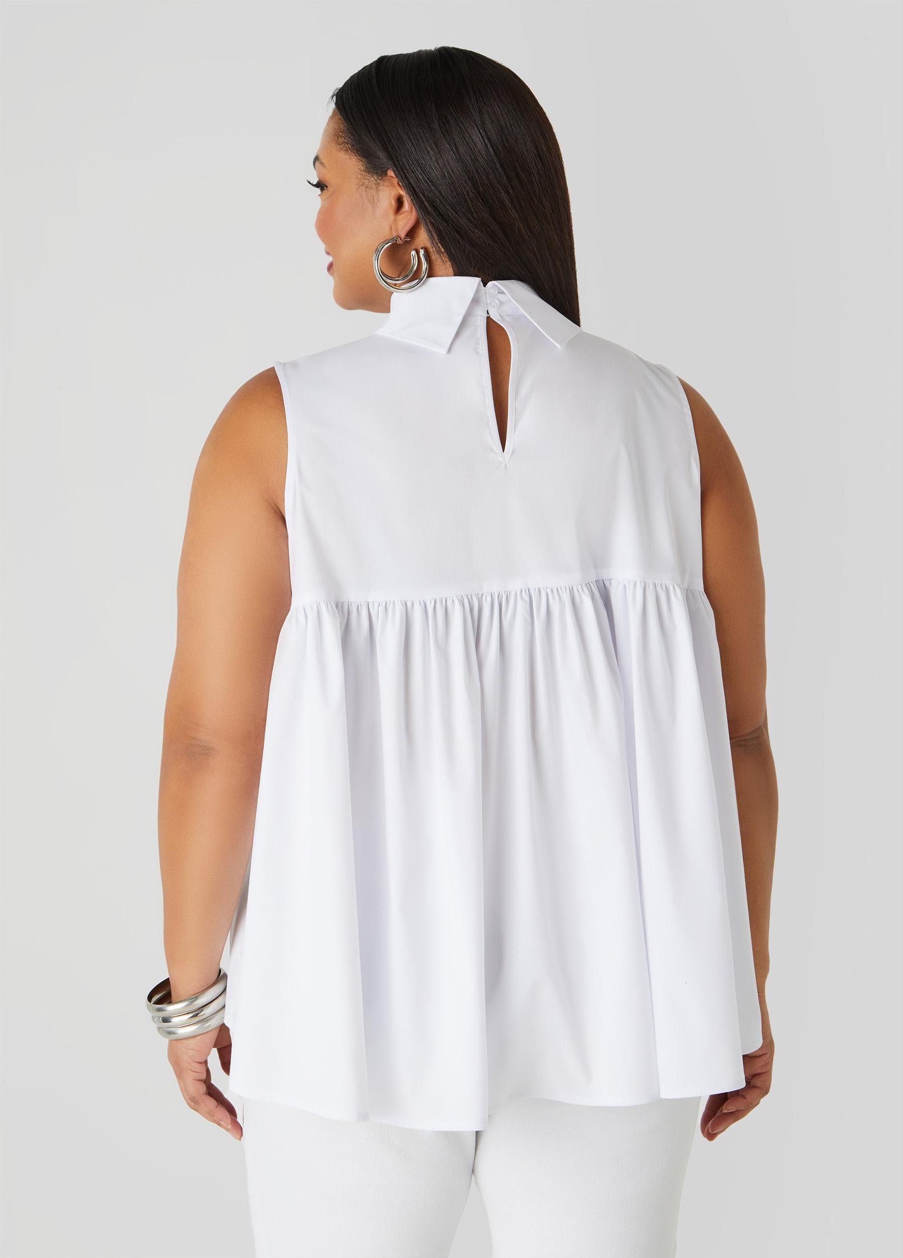 Grommet Embellished Poplin Blouse Product Image