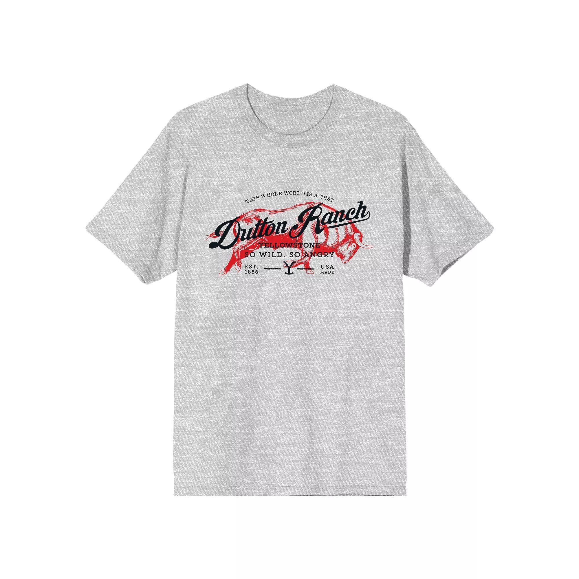 Men's Yellowstone Whole World Tee, Size: Large, Gray Product Image