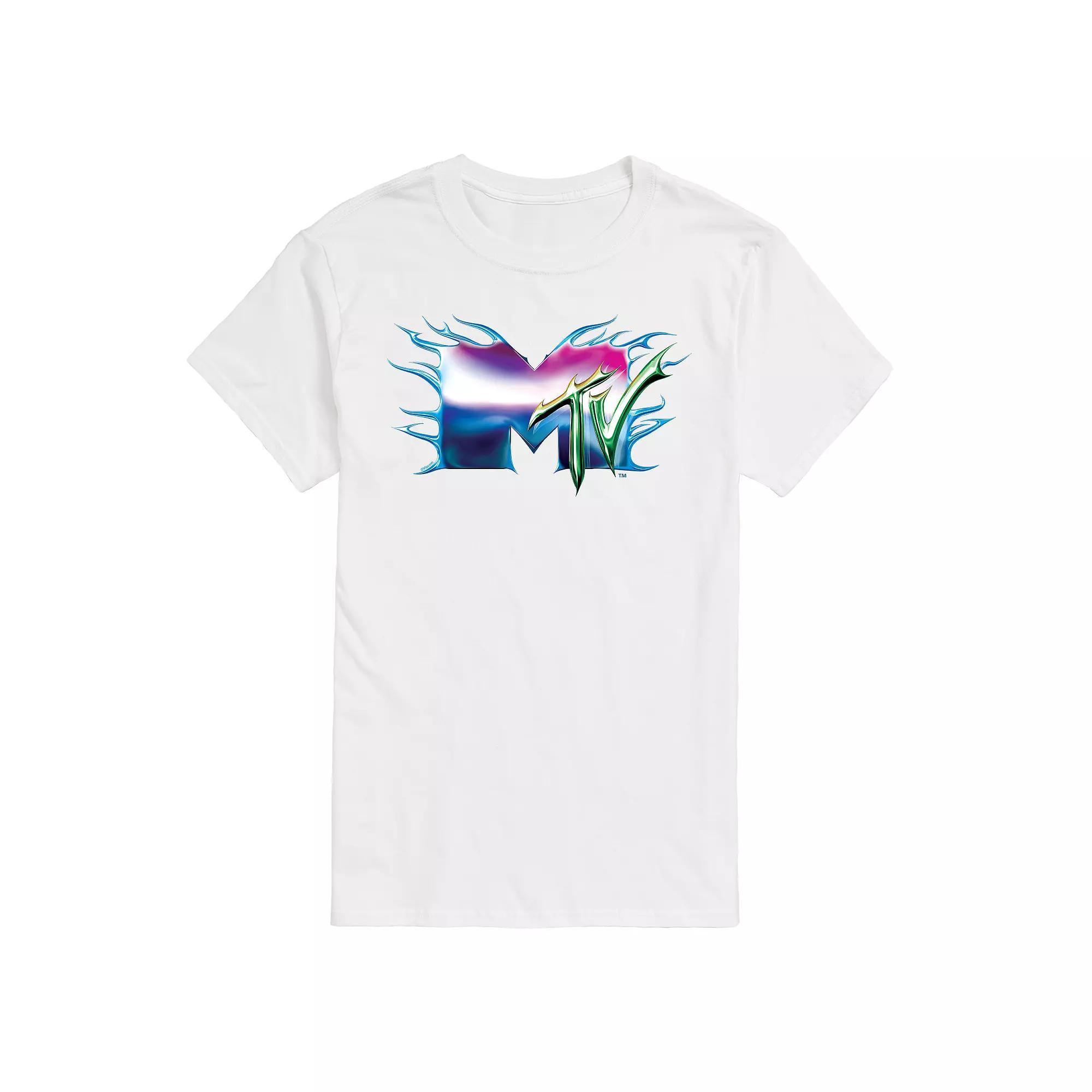 Mens MTV Liquid Metal Logo Graphic Tee Product Image