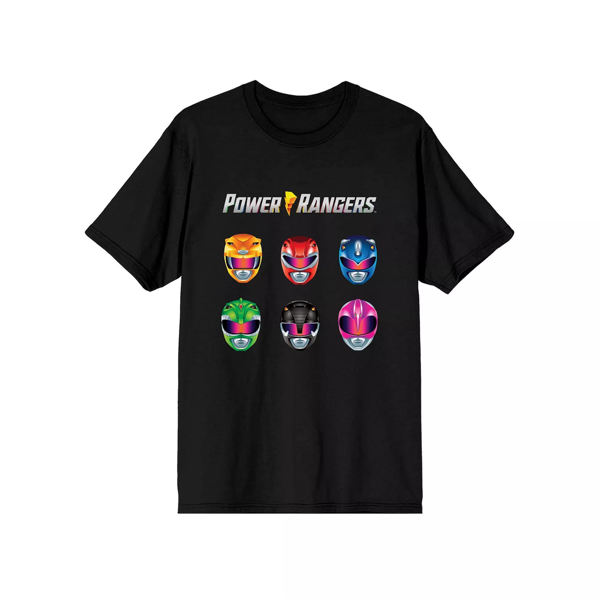 Men's Power Rangers Helmet Lineup Graphic Tee, Size: Large, Black Product Image