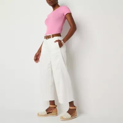 a.n.a Soft Drape Womens High Rise Wide Leg Cropped Jean Product Image