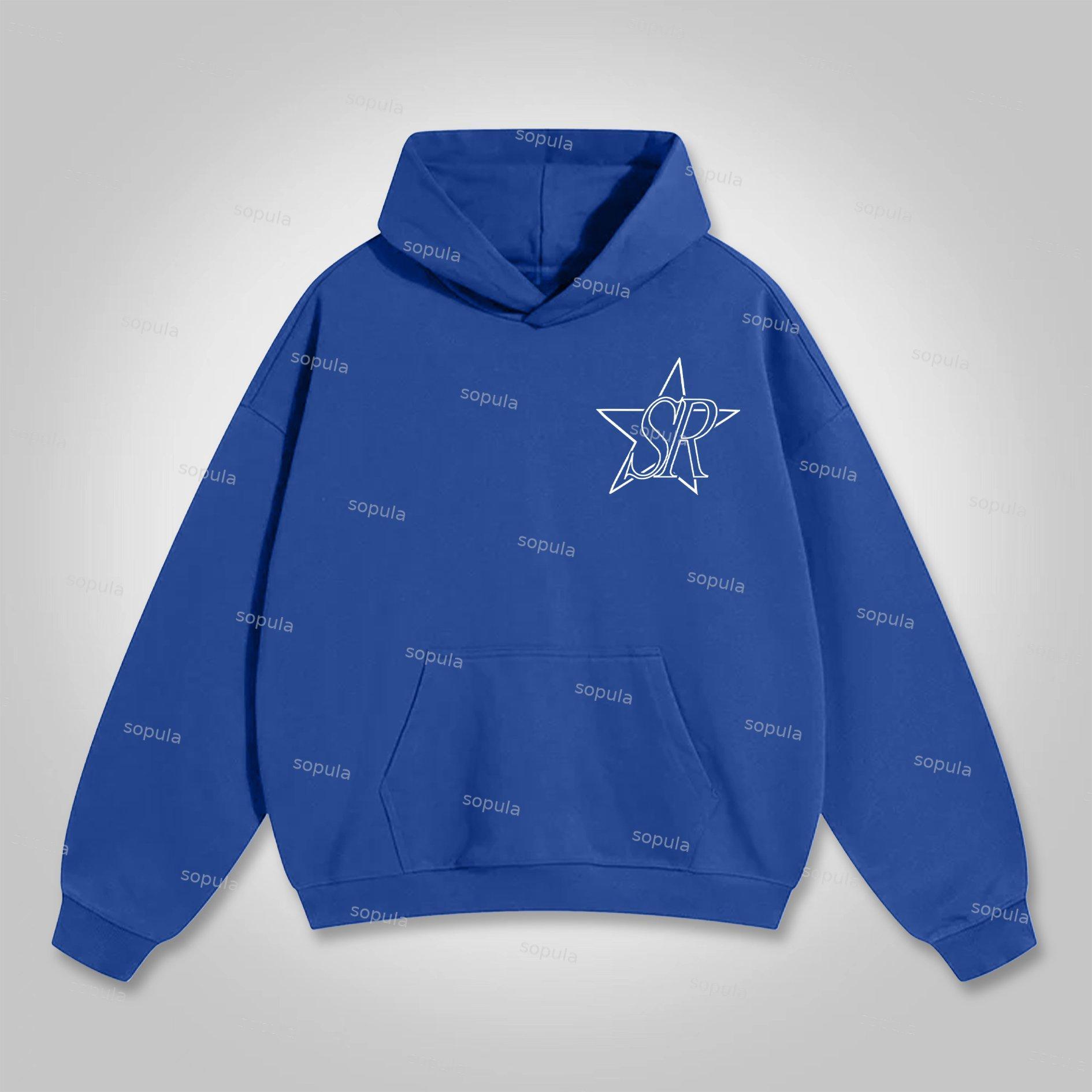 Sopula Vintage Stars Graphic Print Pocket Hoodie Product Image