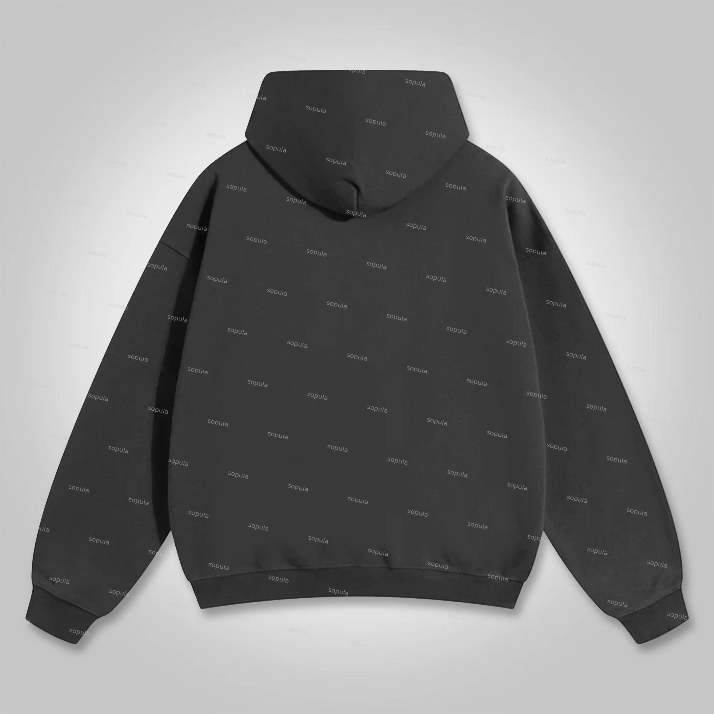 Sopula Flame Letter Cool Boy Graphic Cotton Pocket Hoodie Product Image