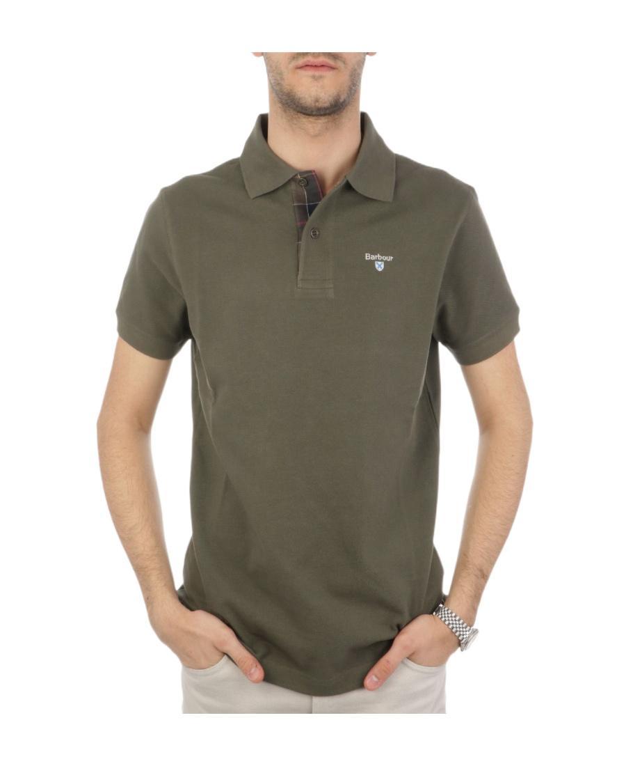 BARBOUR Lapel Short-sleeved Polo Shirt In Green Product Image