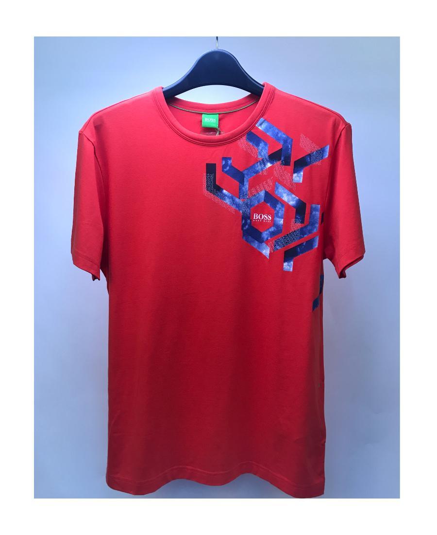 HUGO BOSS Round-necked T-shirt In Red Product Image