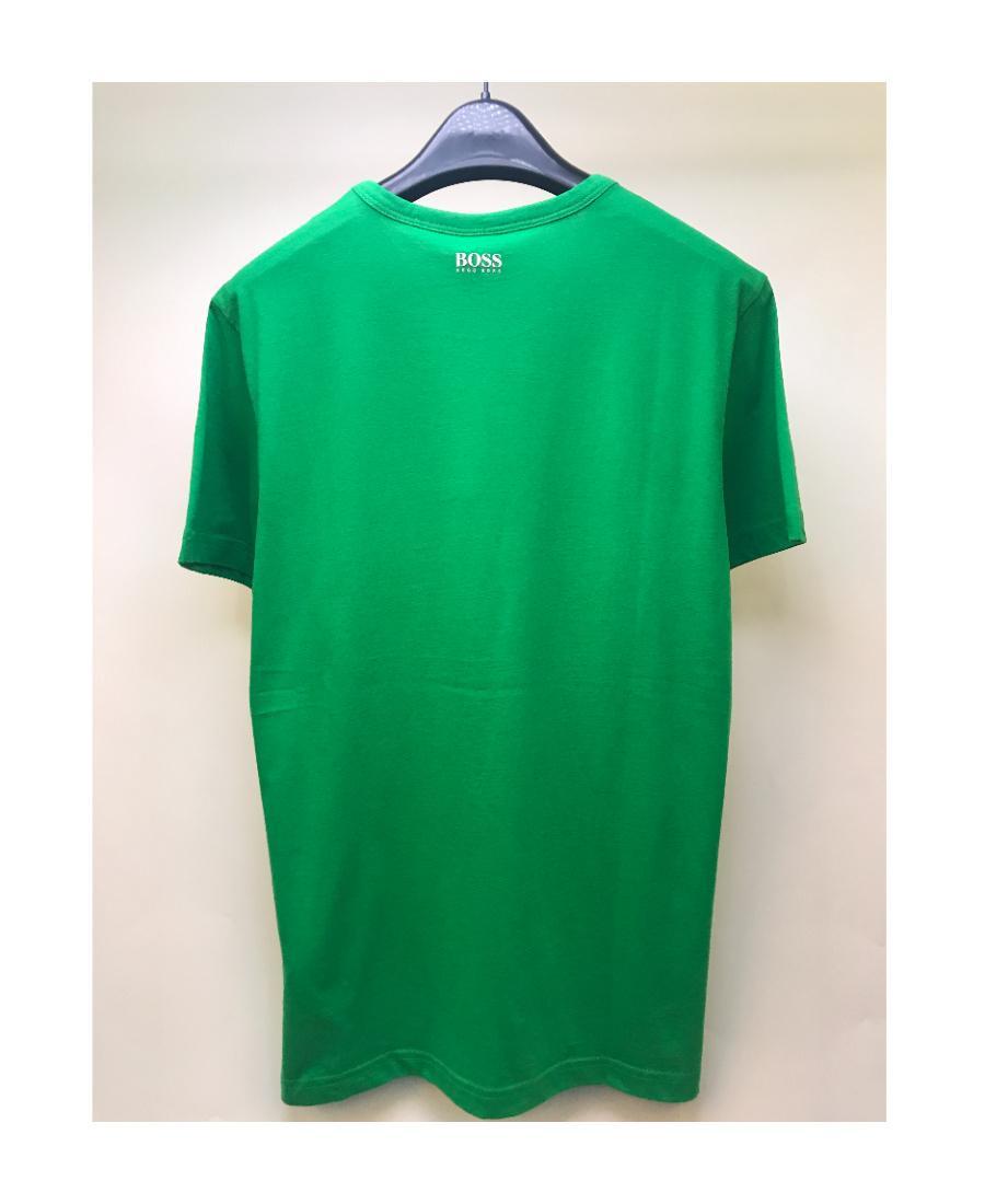 HUGO BOSS Logo Round-necked T-shirt In Green Product Image