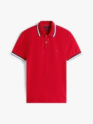 Slim Fit Stripe-Cuff Stretch Pique Polo Product Image