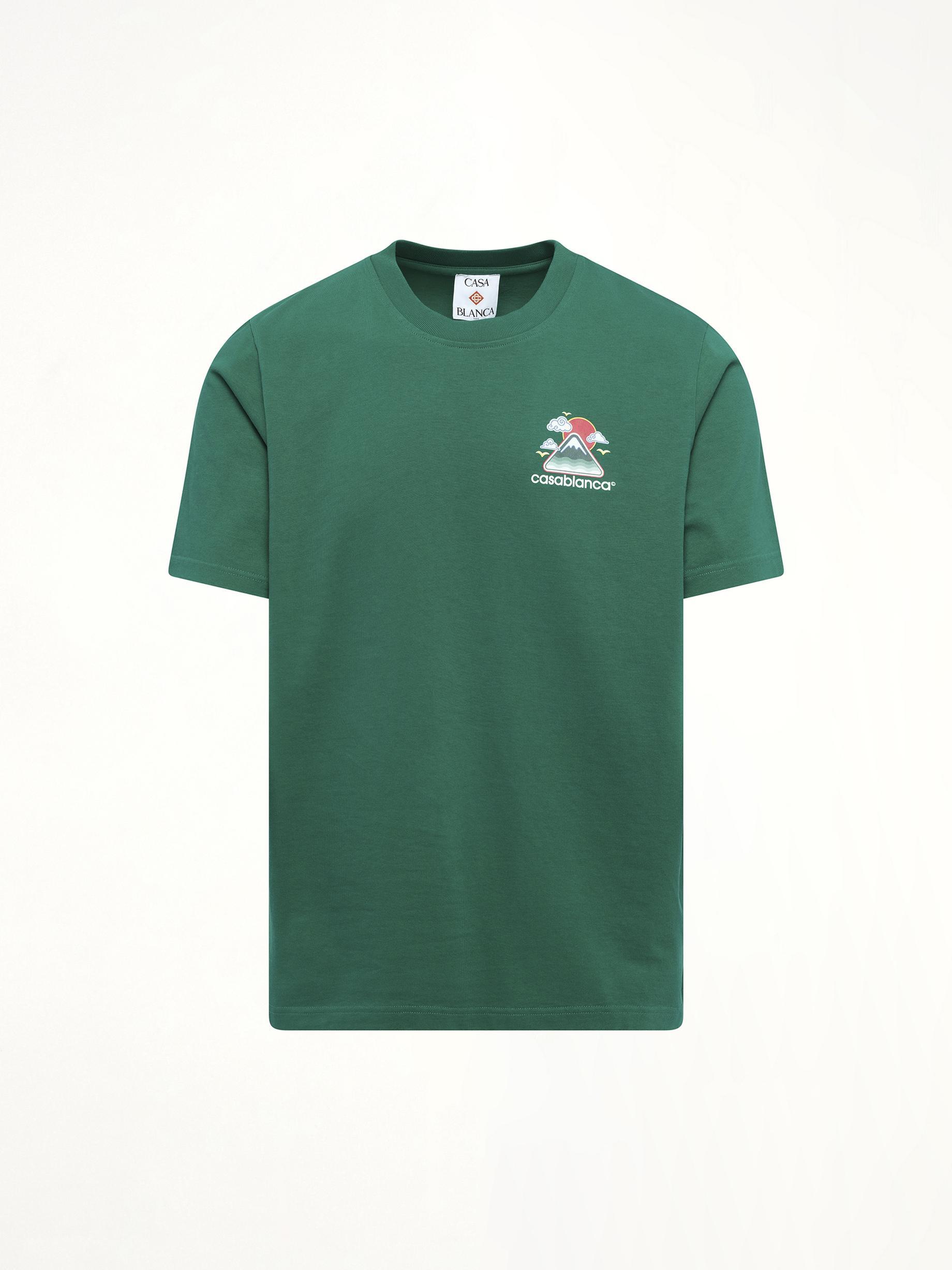 CASABLANCA Mens Montagne Ondulee Brand-print Cotton-jersey T-shirt In Green Product Image