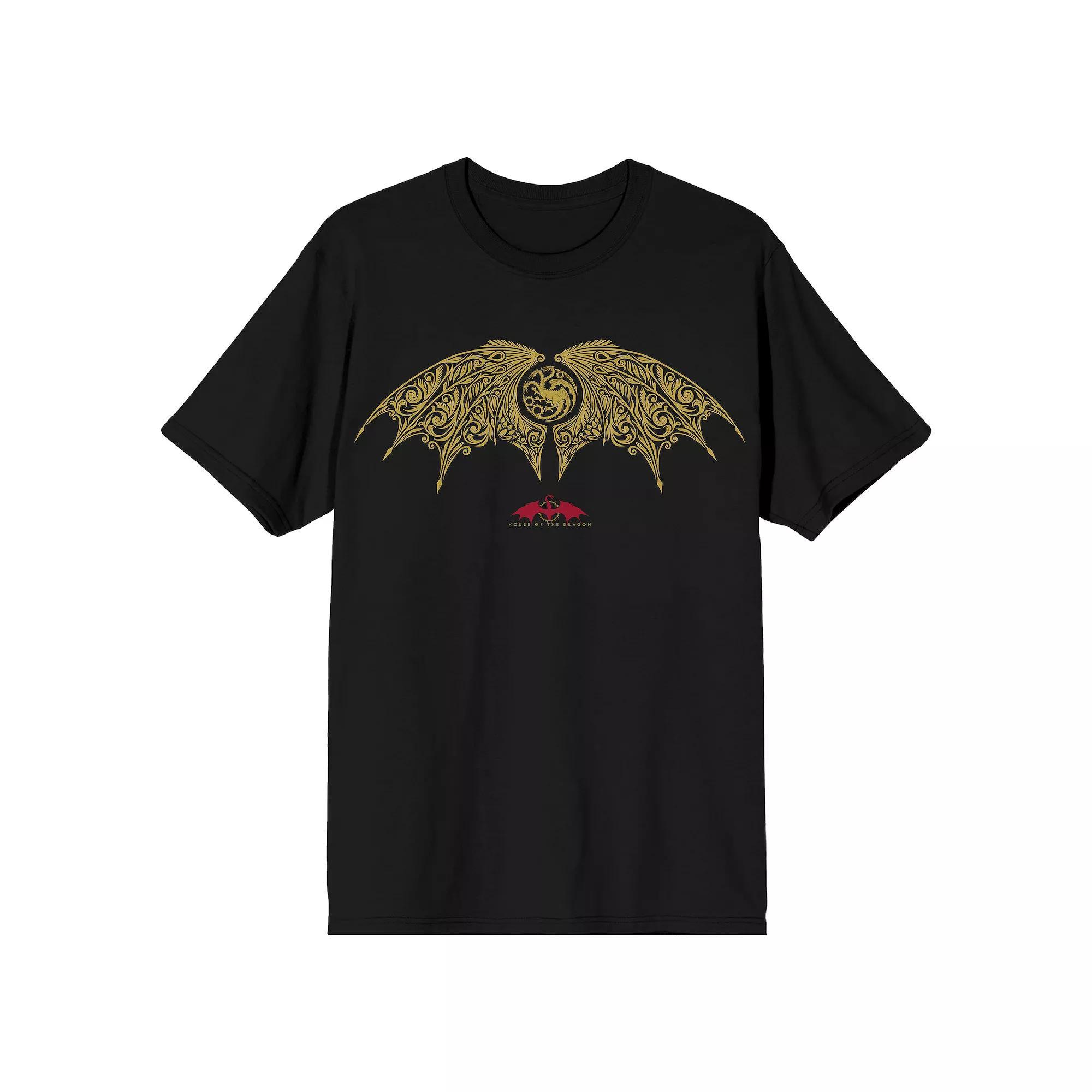 Men's House Of The Dragon Gold Tee, Size: XXL, Black Product Image