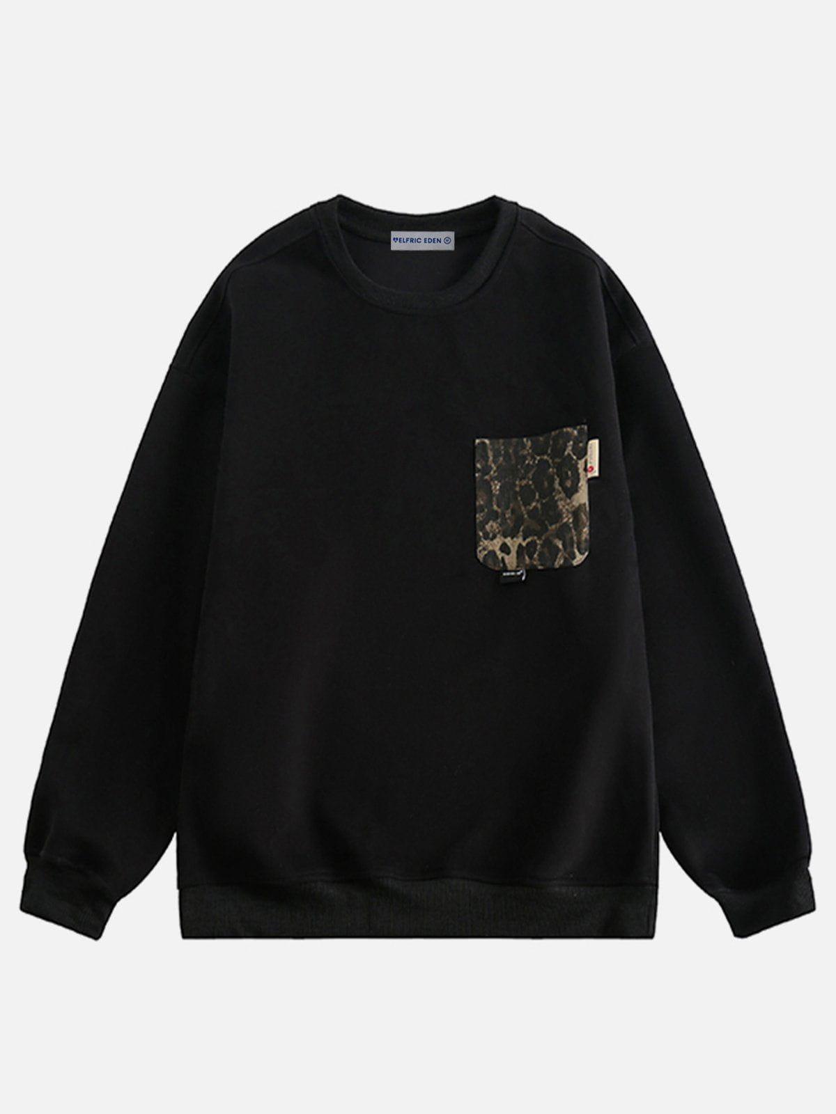 Aelfric Eden Leopard Print Pocket Sweatshirt Product Image