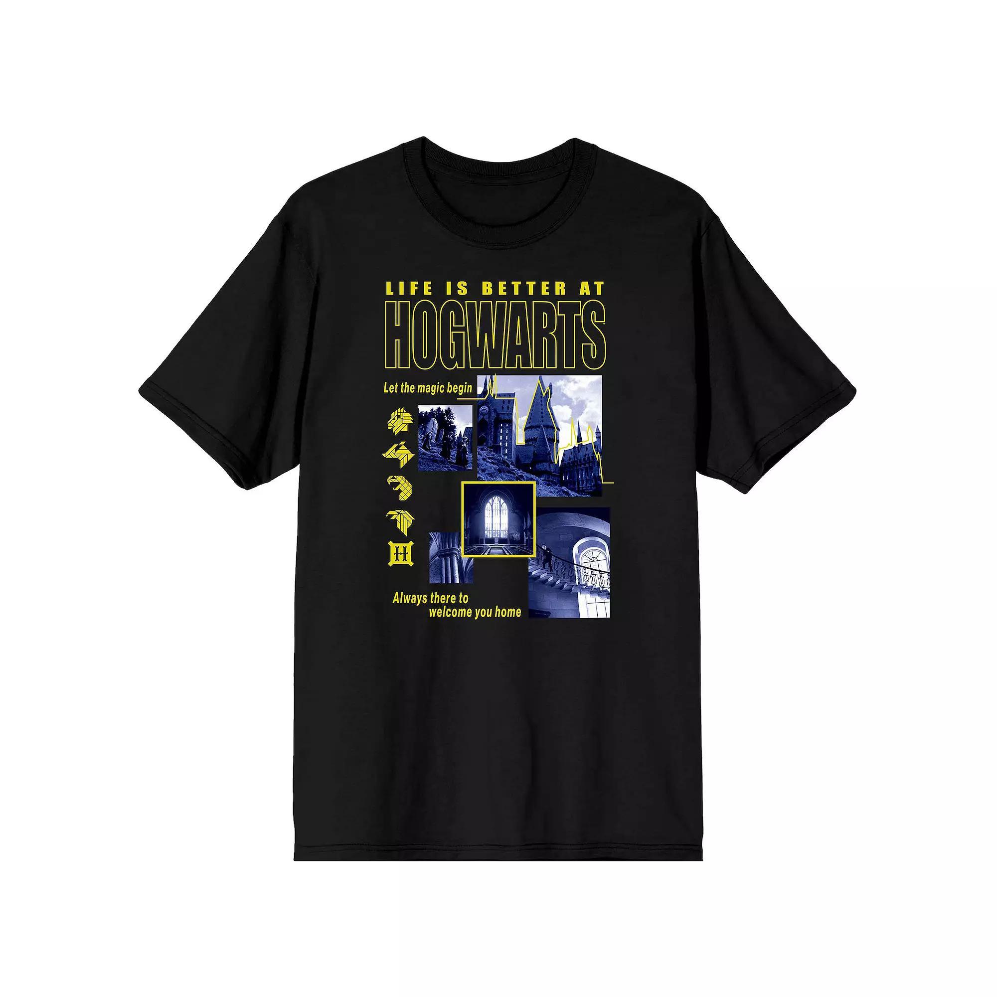 Men's Harry Potter Hogwarts Castle Tee, Size: Large, Black Product Image