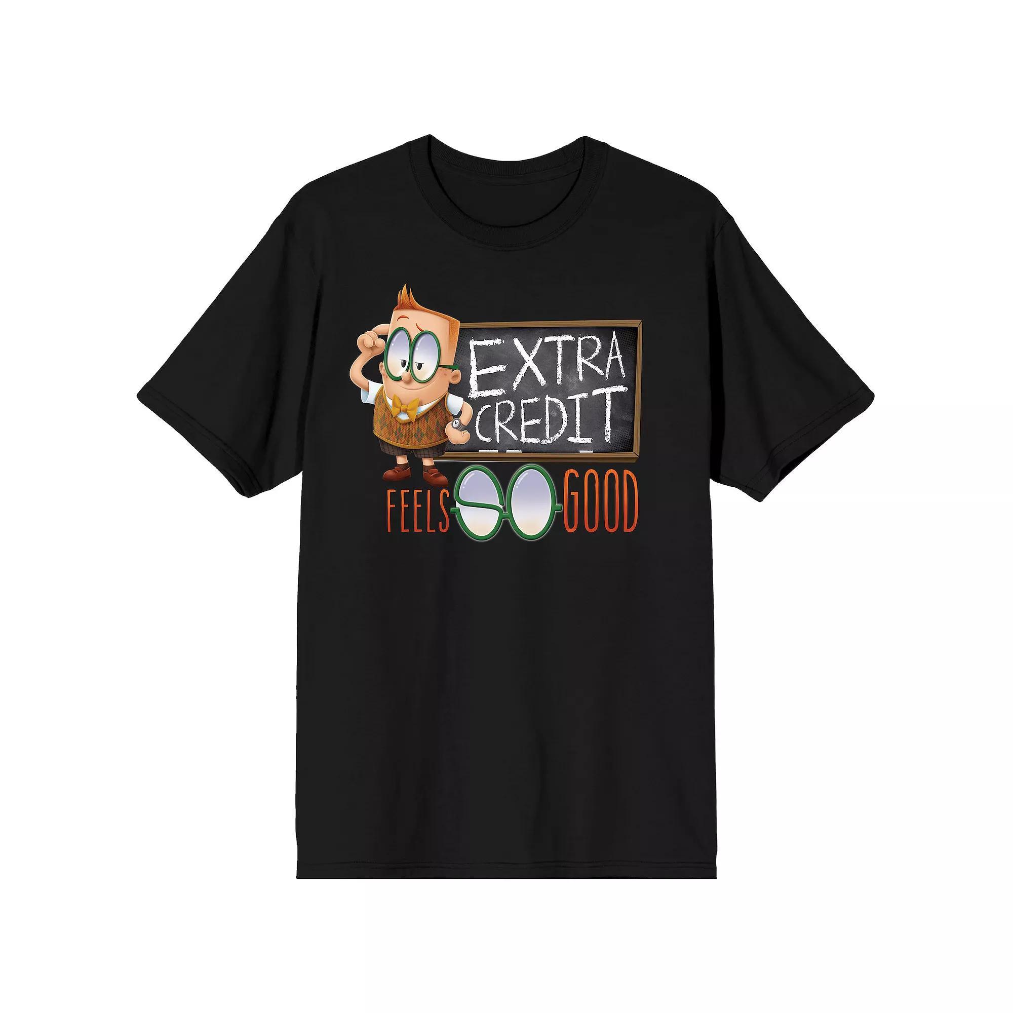 Men's Captain Underpants Melvin "Extra Credit Feels Good" Graphic Tee, Size: Large, Black Product Image