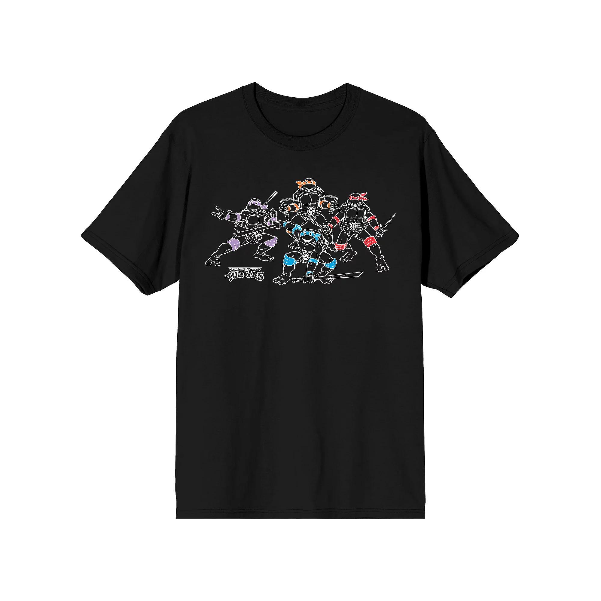 Men's Teenage Mutant Ninja Turtles Classic Retro Cartoon Graphic Tee, Size: Medium, Black Product Image