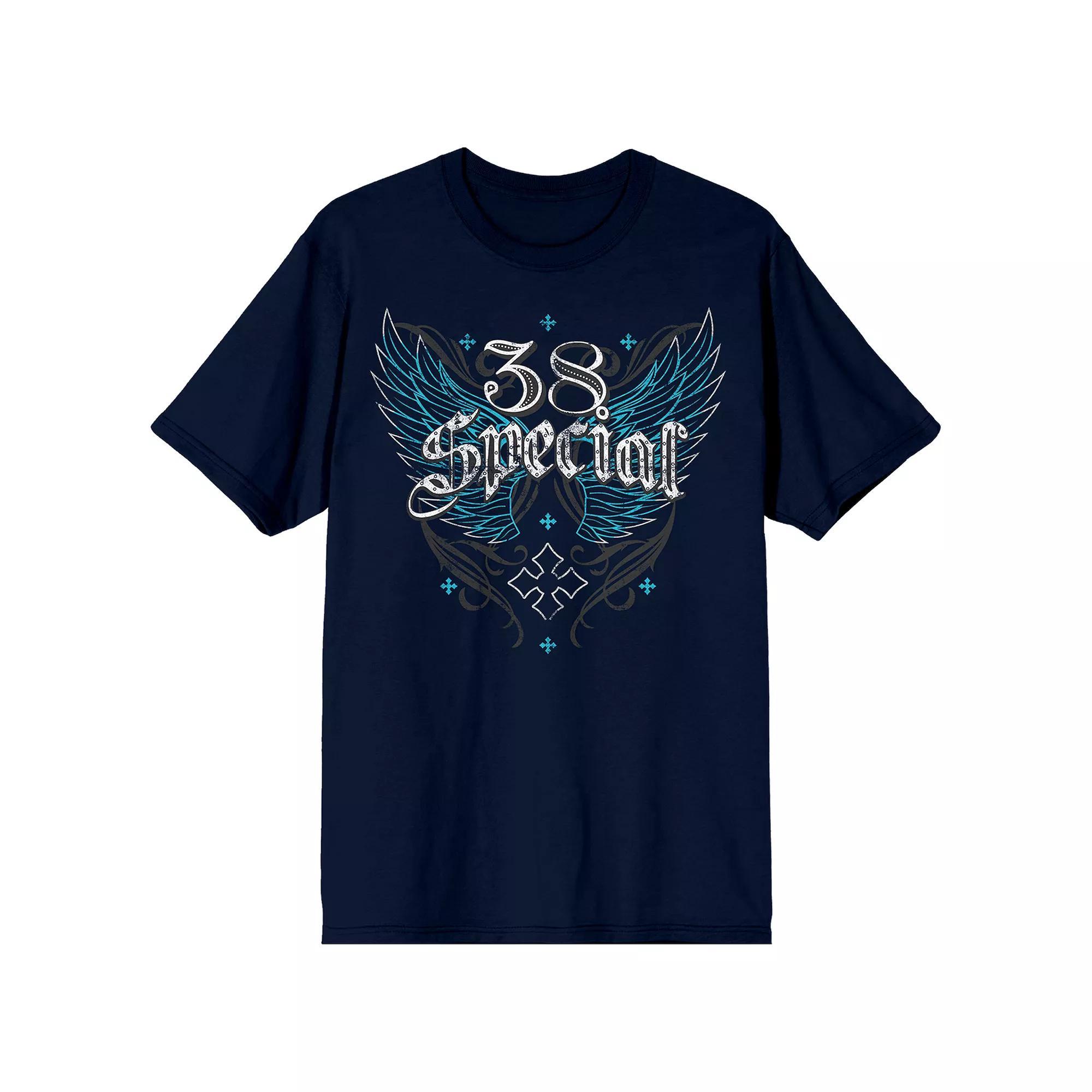 Men's 38 Special Winged Band Logo Short Sleeve Graphic Tee, Size: Small, Blue Product Image