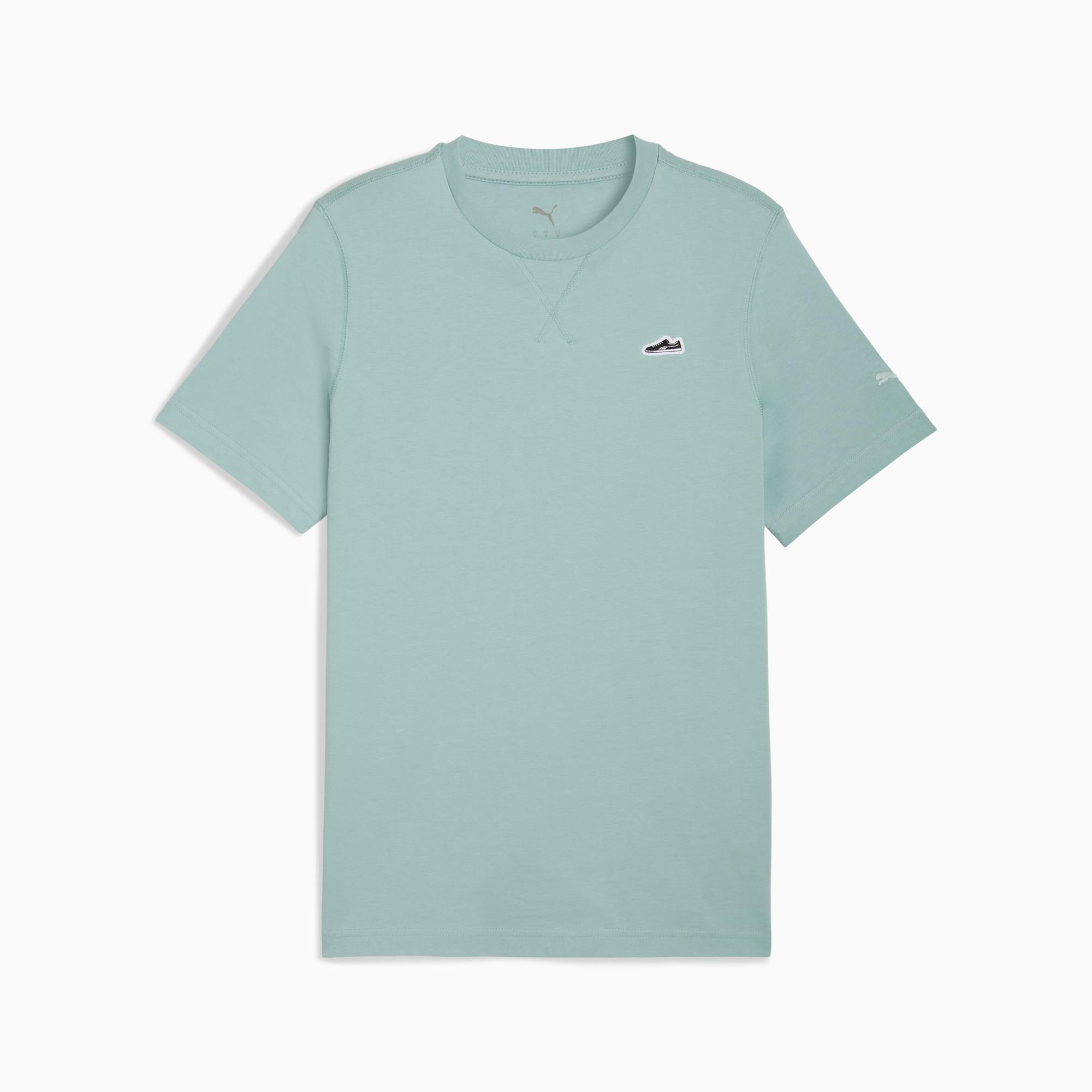 WARDROBE ESSENTIALS Suede Logo Men's Tee Product Image