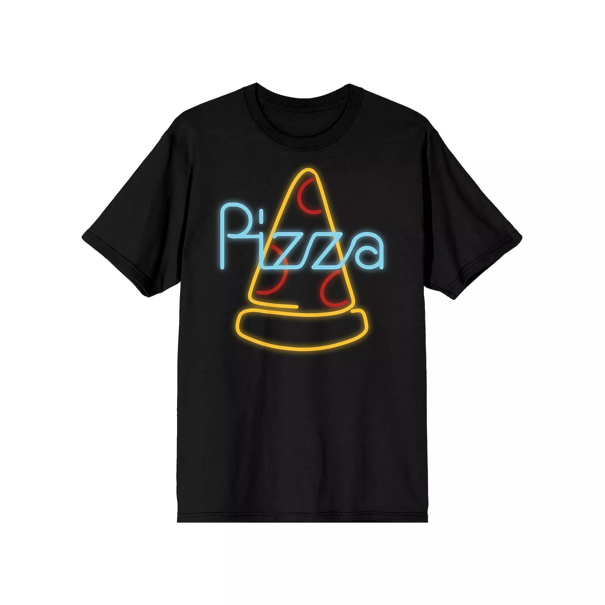 Men's My Pizza Day Neon Tee, Size: Large, Black Product Image