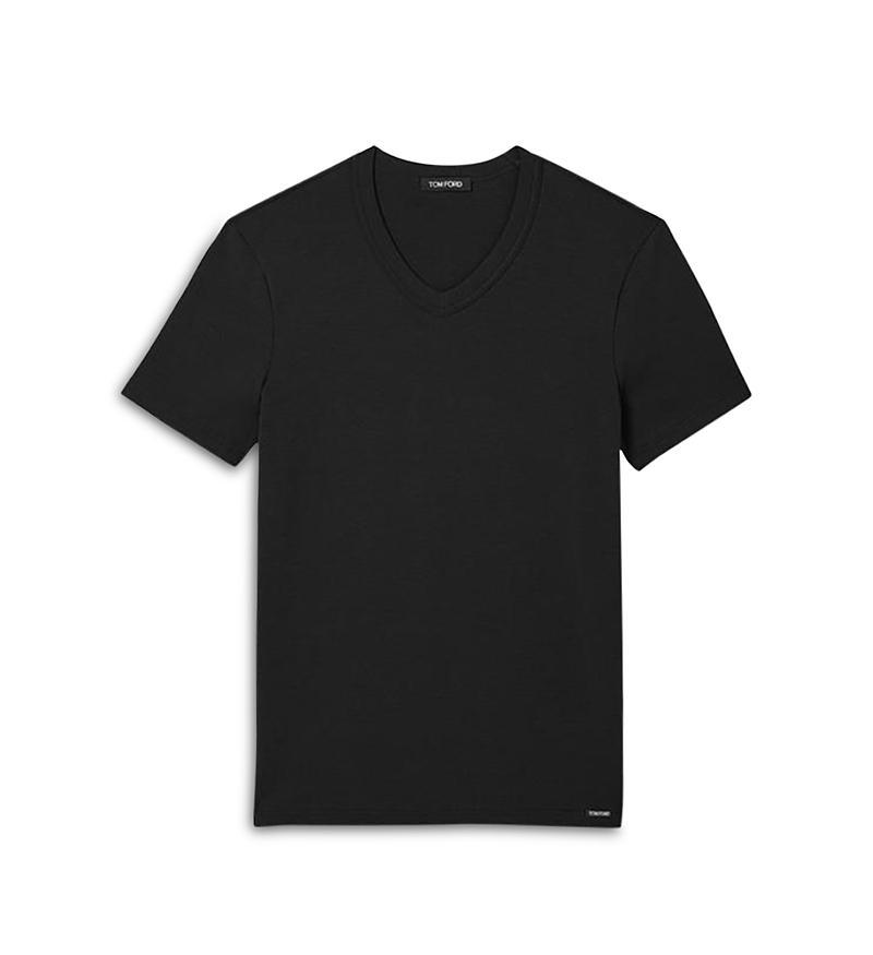 Tom Ford Cotton Blend V-Neck Tee Product Image