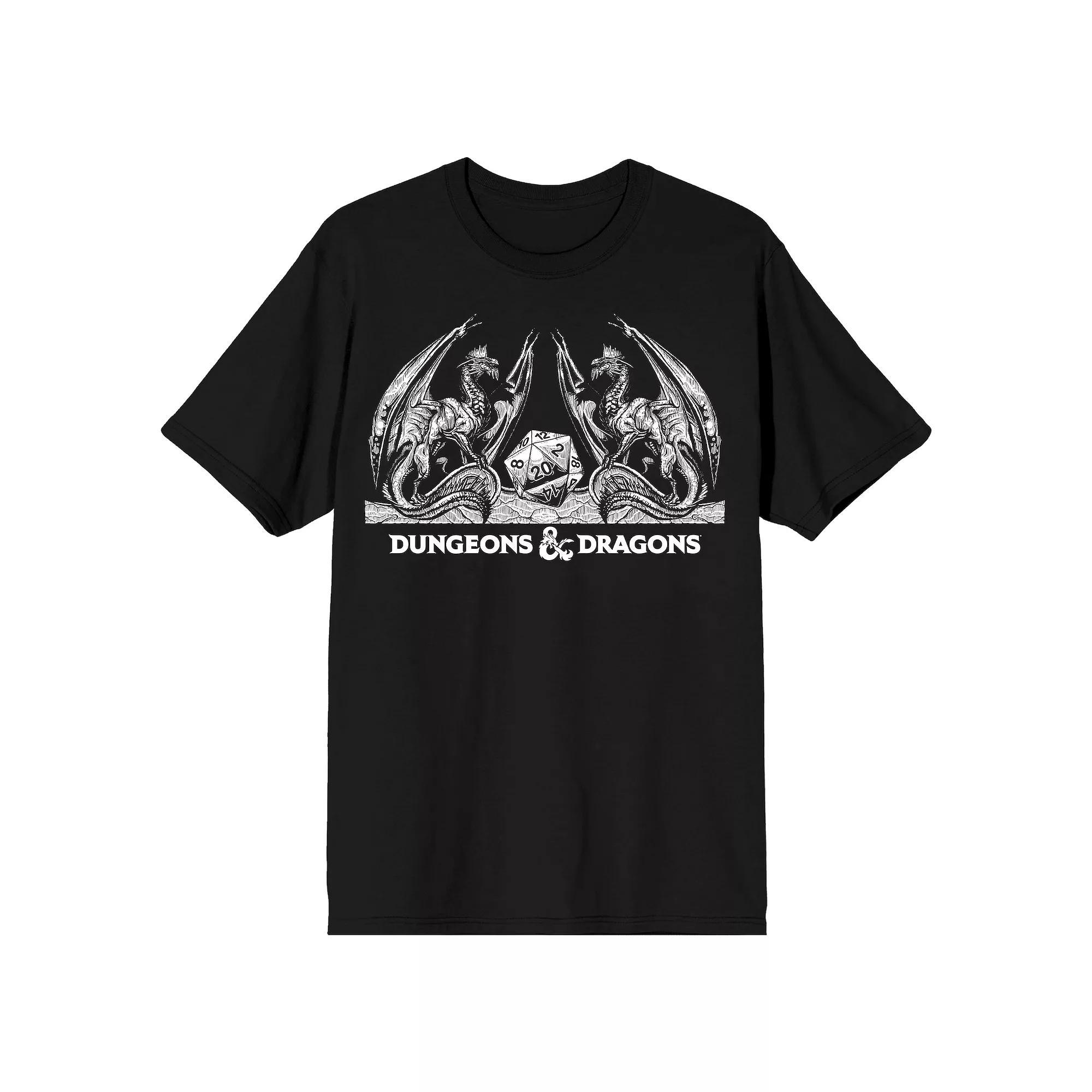 Men's Dungeons and Dragons D20 Tee, Size: XL, Black Product Image