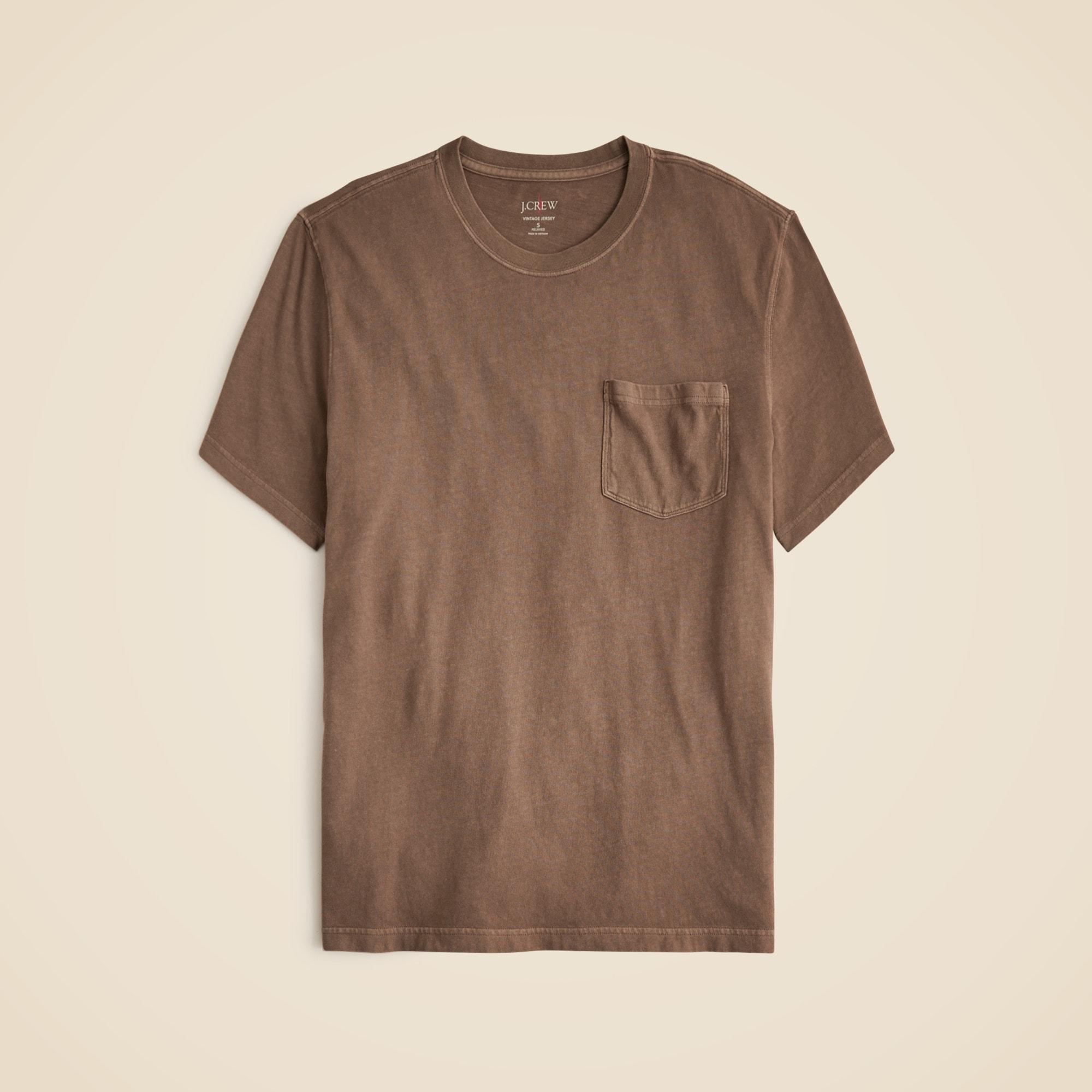 Vintage-wash cotton pocket T-shirt Product Image
