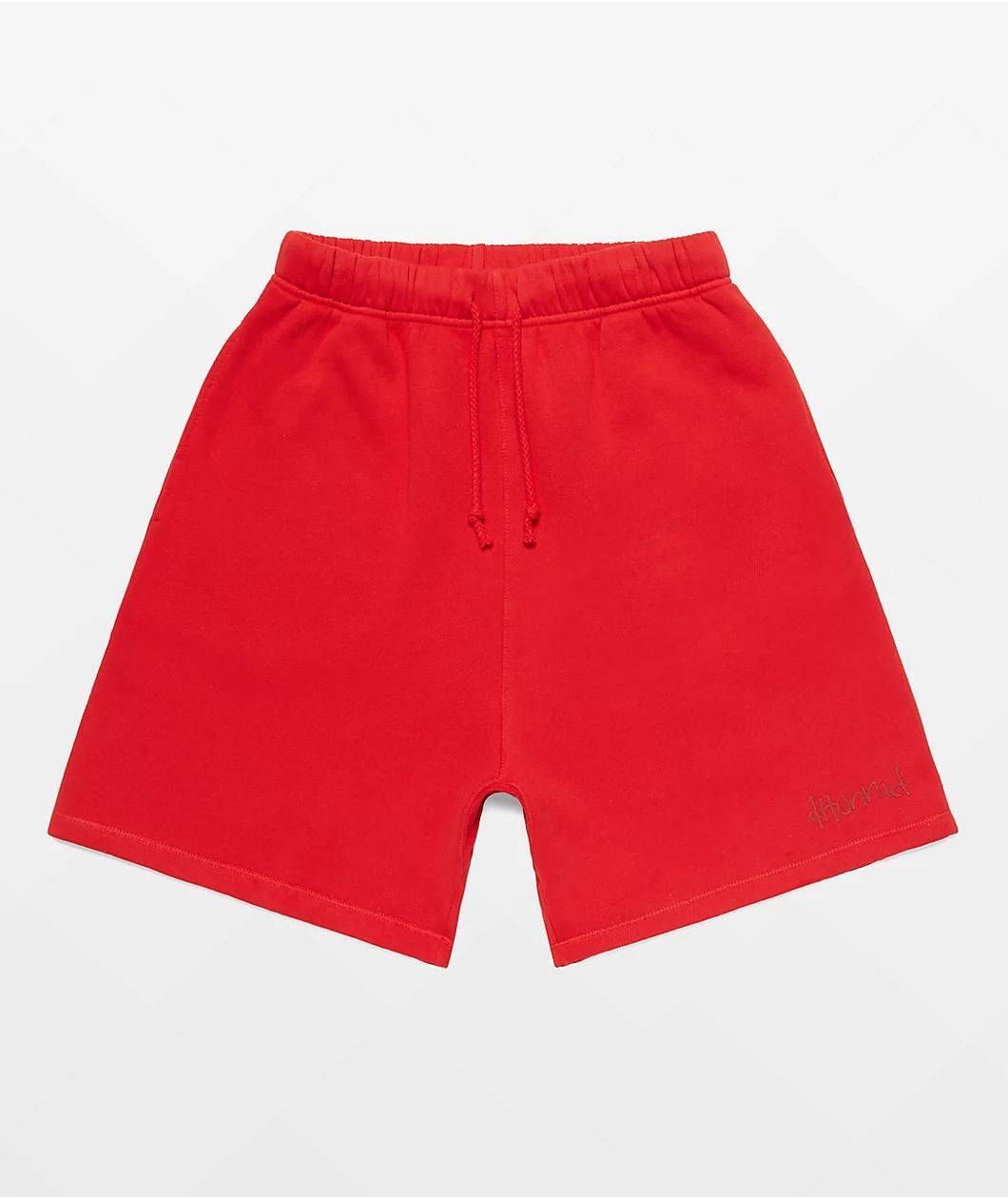 4Hunnid Komfort Kollection Red Pigment Dye Sweat Shorts Product Image