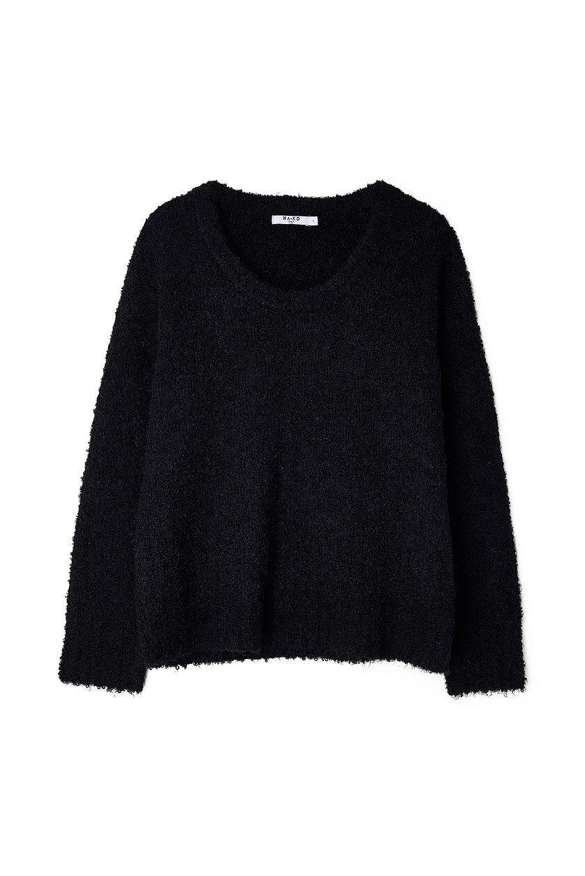 Scoop Neck Knitted Sweater Product Image