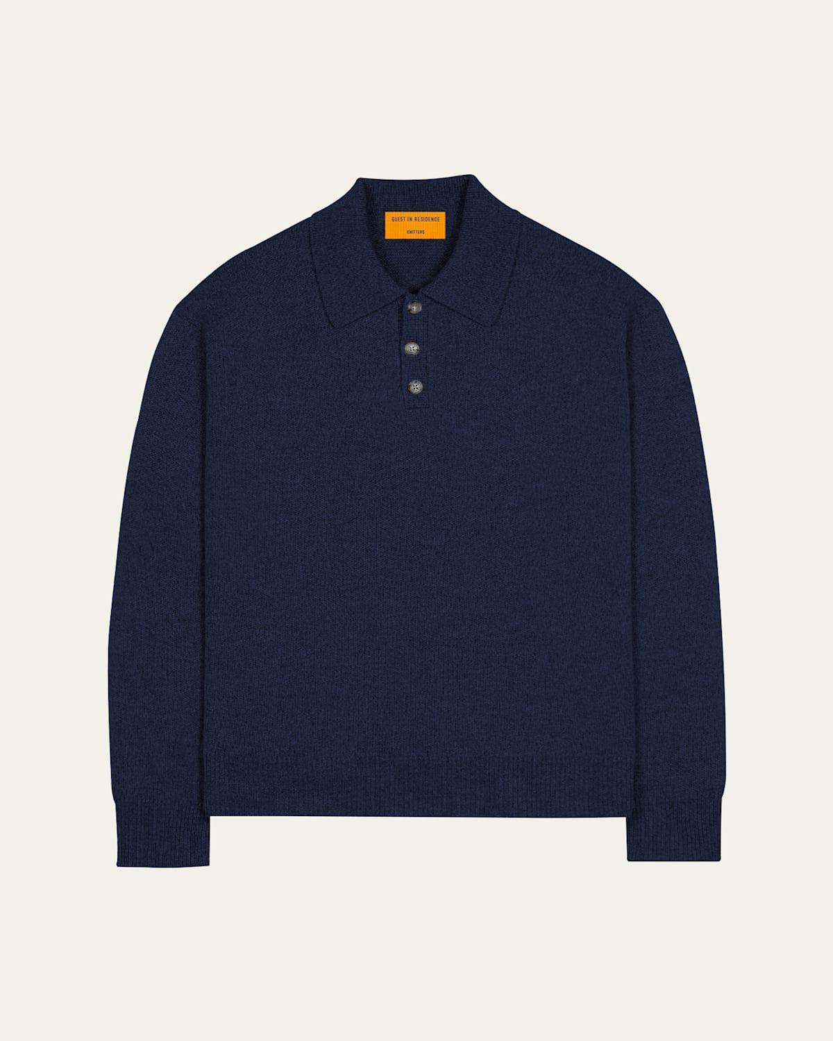 Mens Heavy Gauge Cashmere Polo Sweater Product Image