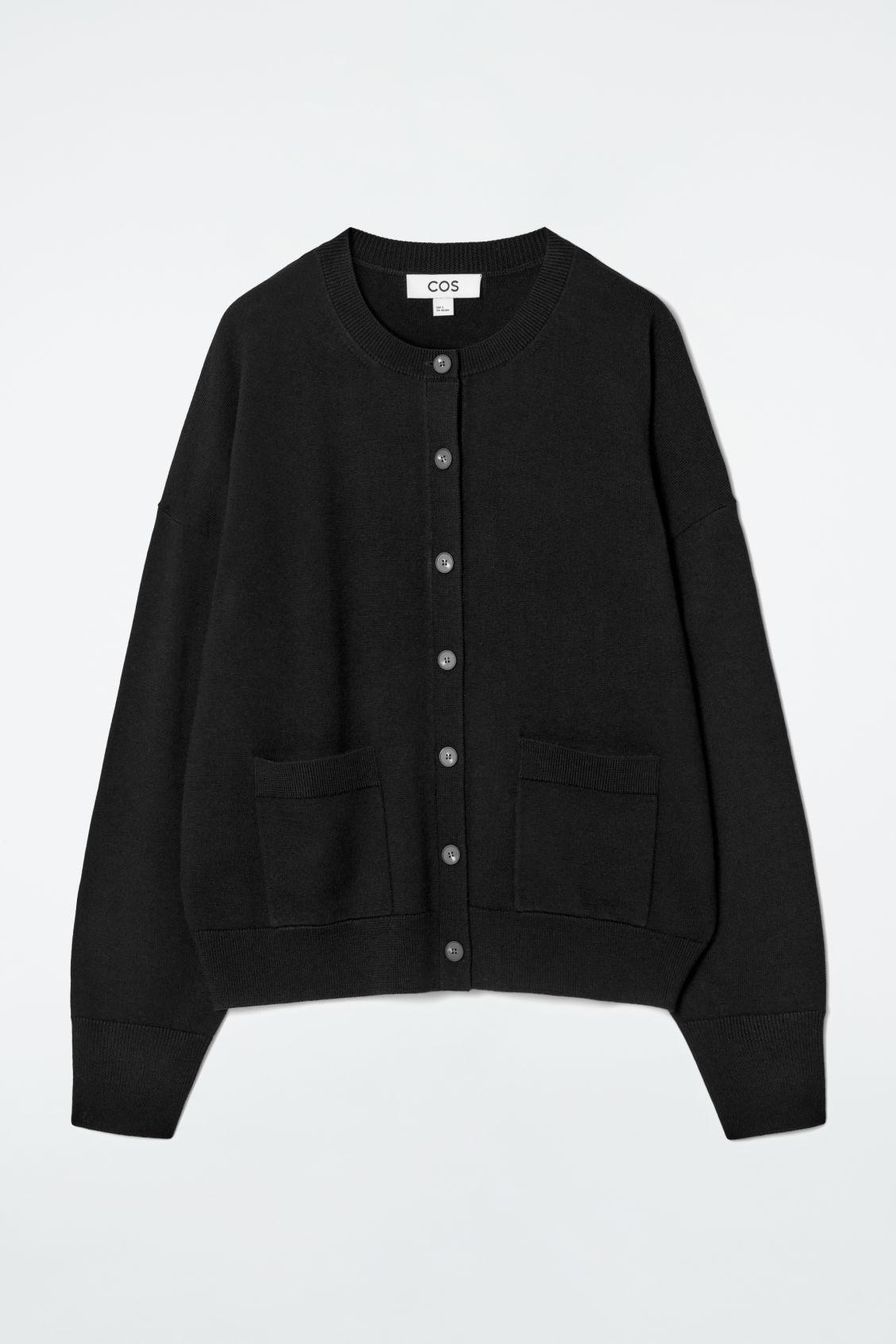 MERINO WOOL CREW-NECK CARDIGAN Product Image