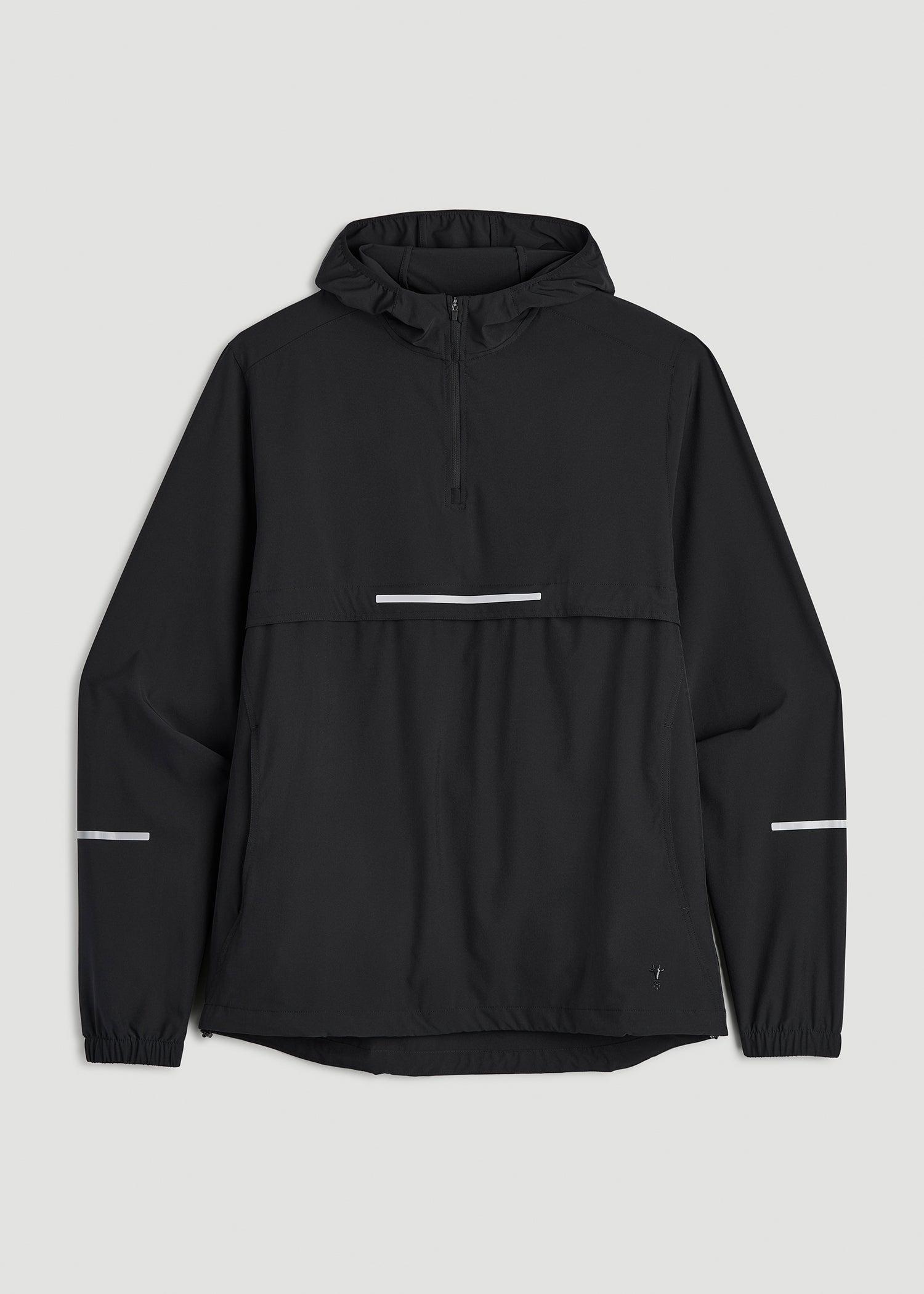 Featherweight Packable Anorak for Tall Men in Black Product Image