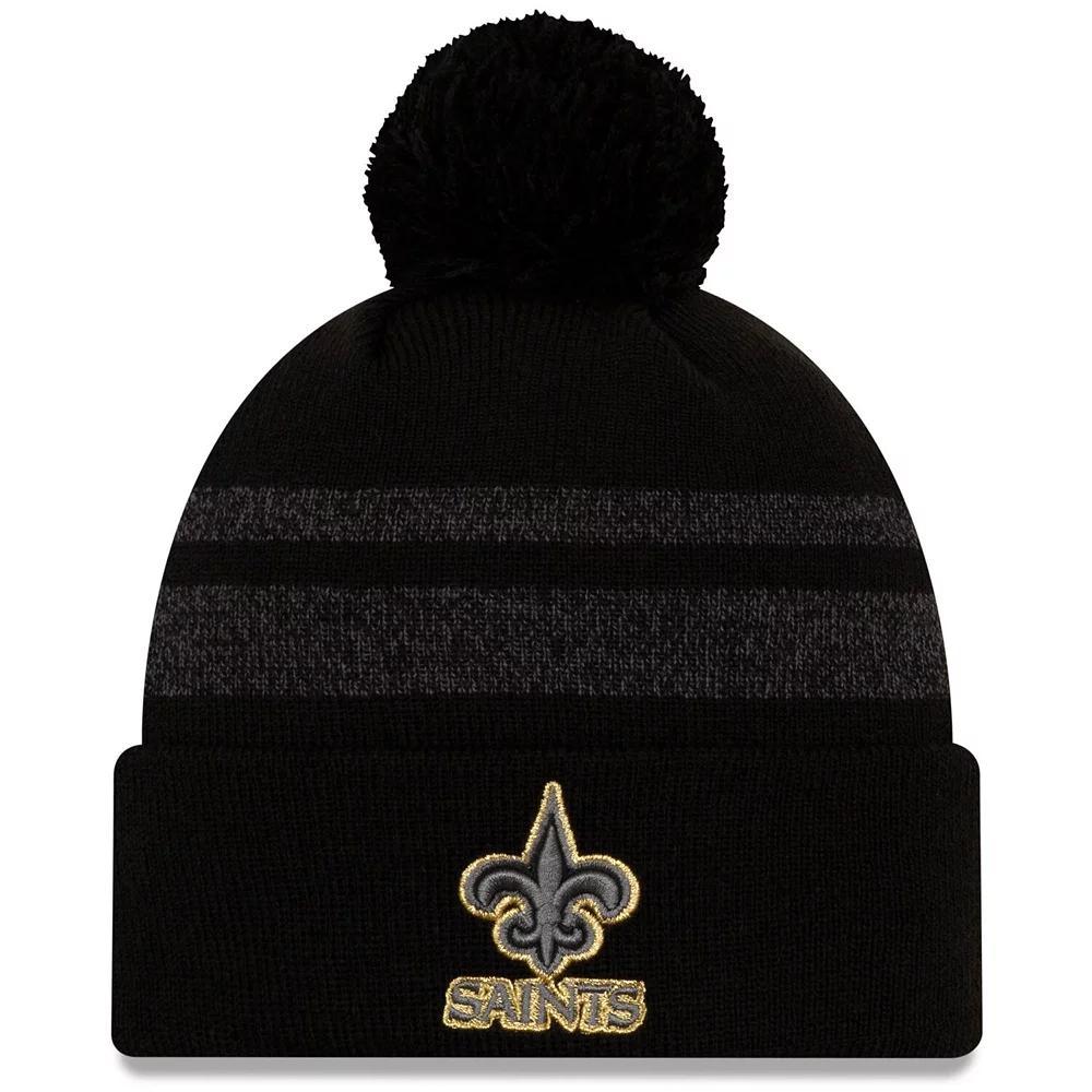 Men's New Era Black New England Patriots Dispatch Cuffed Knit Hat With Pom Product Image