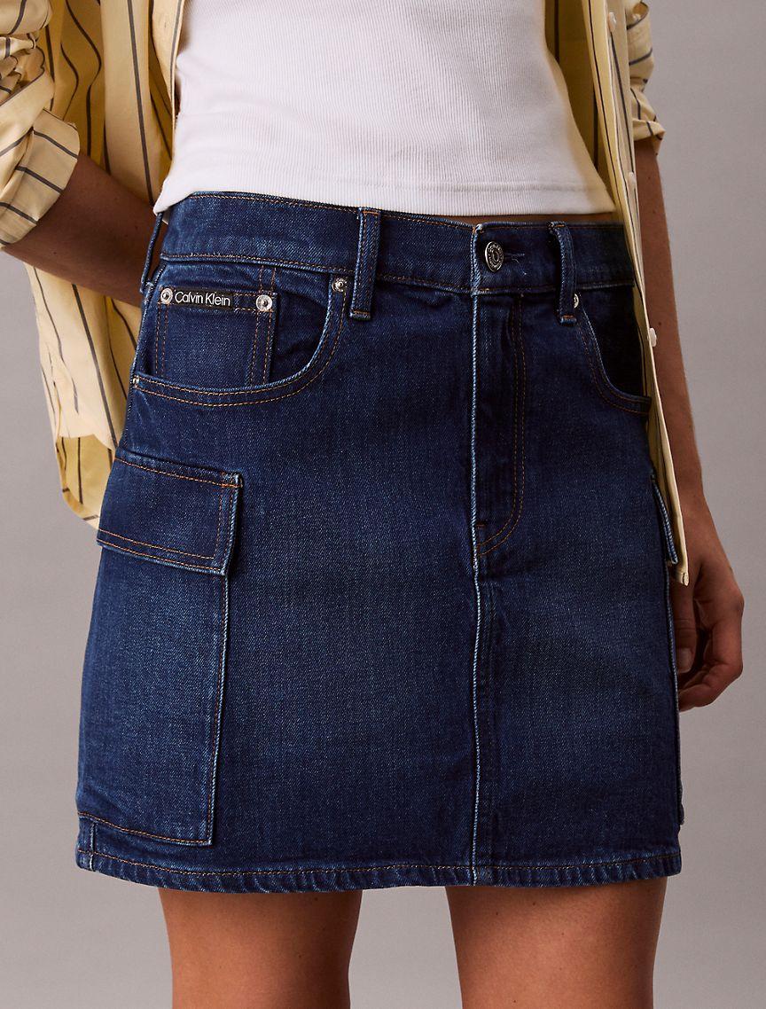 Denim Cargo Mini Skirt  Product Image