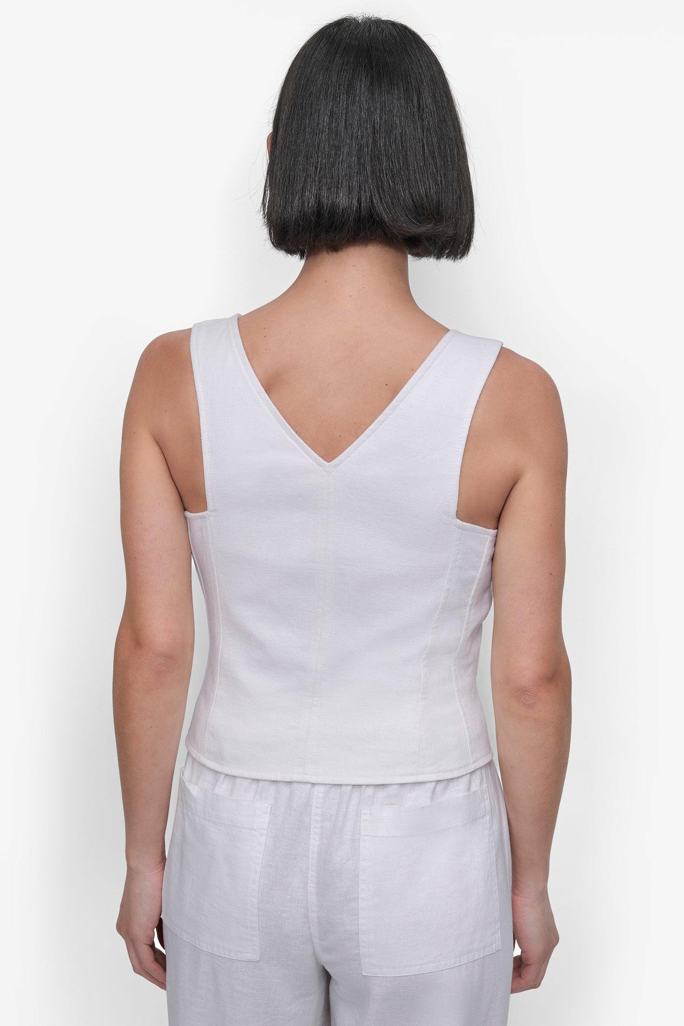 SLEEVELESS LINEN VISCOSE VEST Product Image