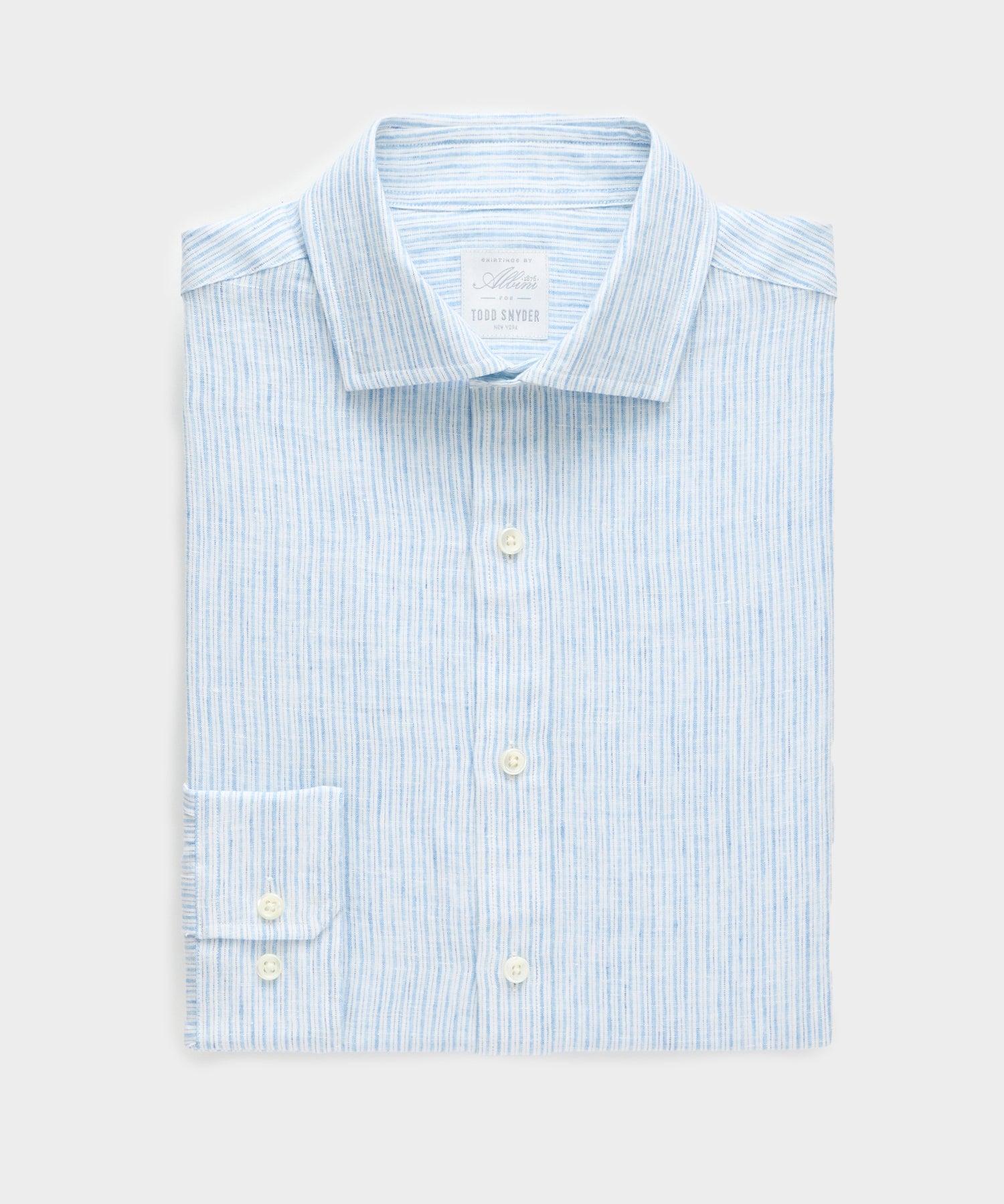 Linen Spread Collar Dress Shirt Product Image