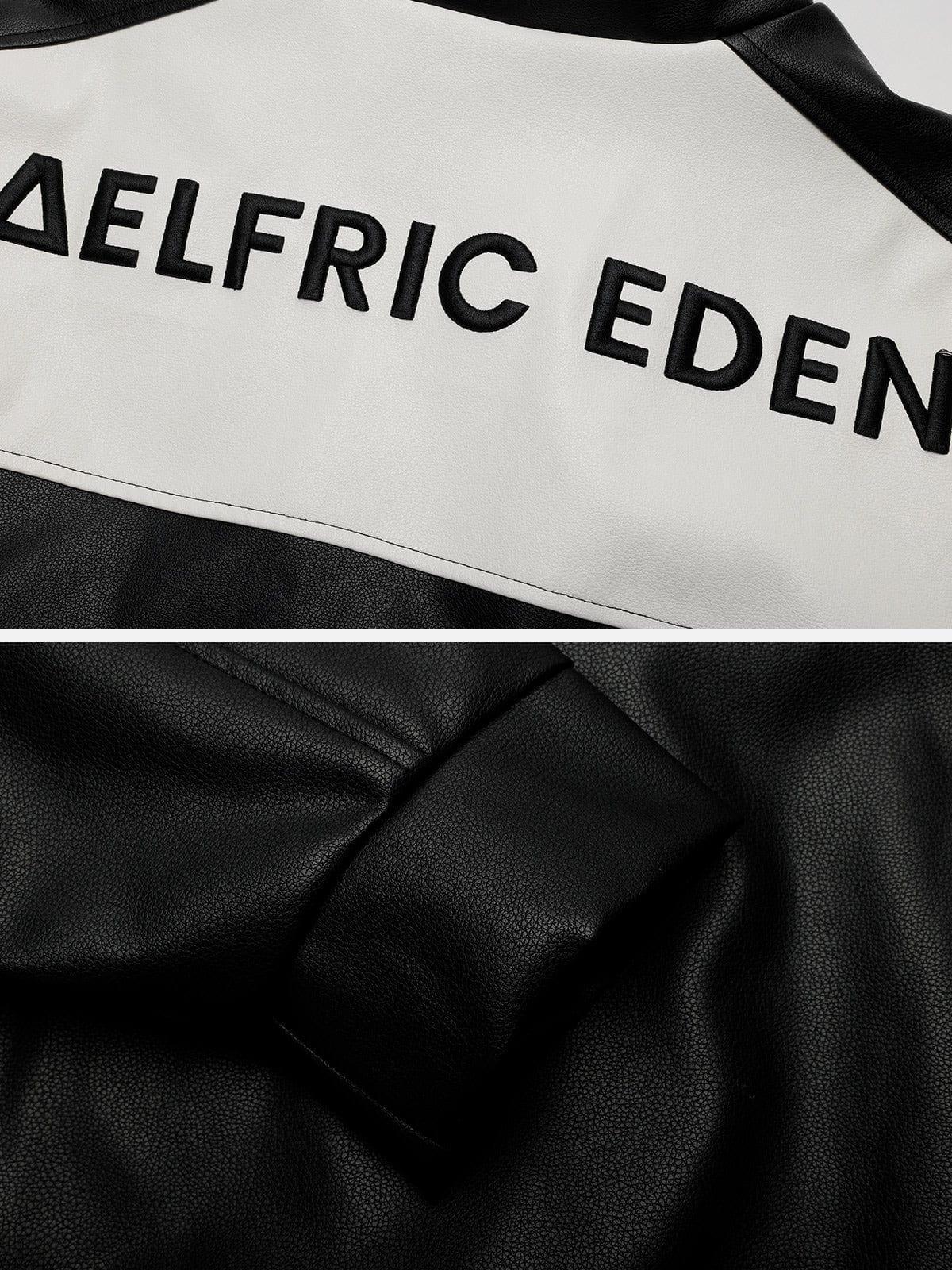 Aelfric Eden Color Blocking Embroidery Racing Jacket Product Image