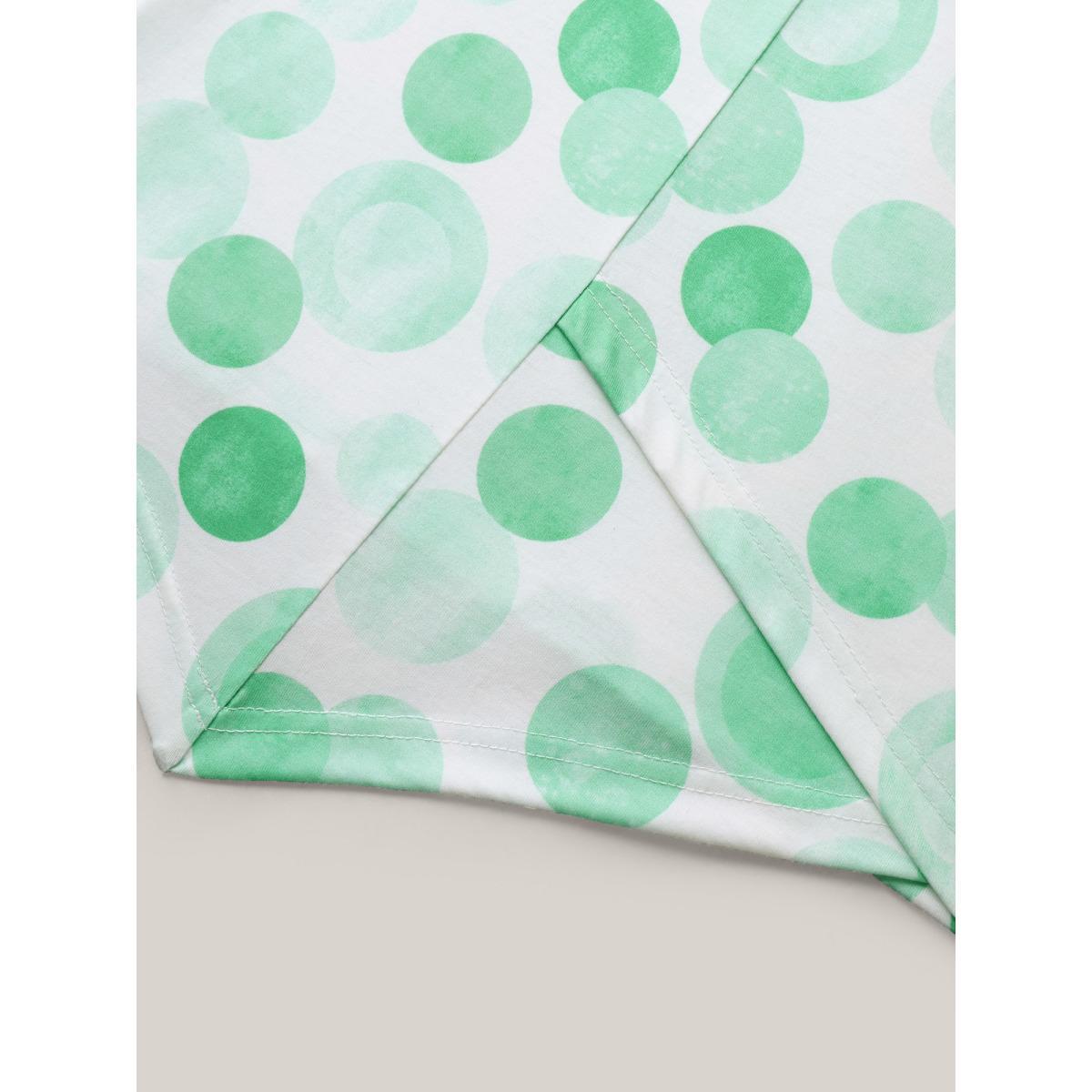 Plus Size Supersoft Stretchy Polka Dots T-Shirt Multicolor Women Overlapping Round Neck Everyday-Elegant T-shirts BloomChic 22-24/3X Product Image