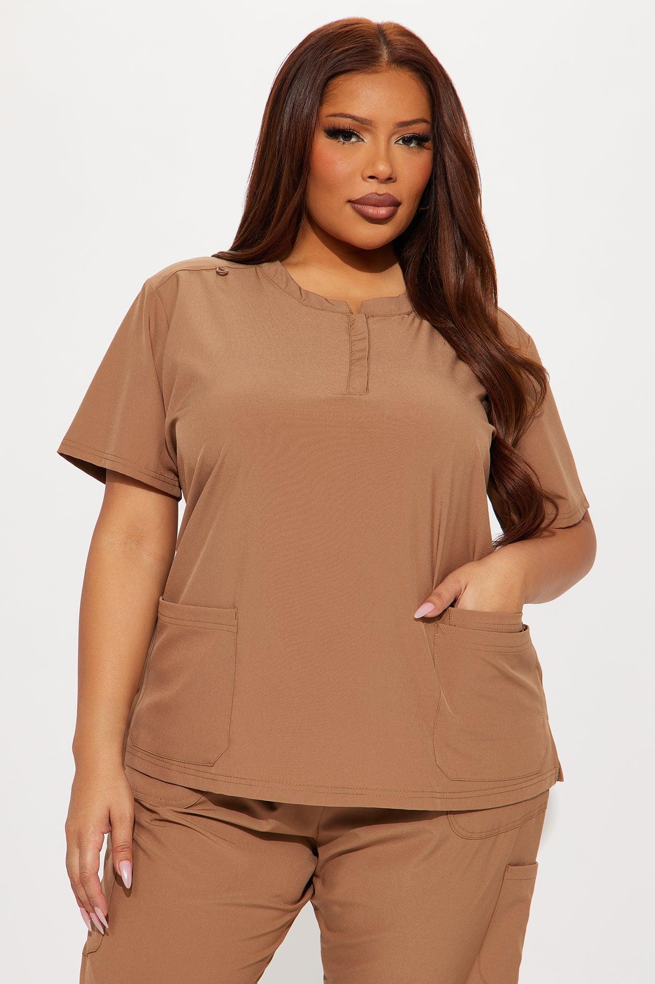 Daily Clock In 4 Way Stretch Uniform Scrub Jogger Set - Chocolate Female Product Image
