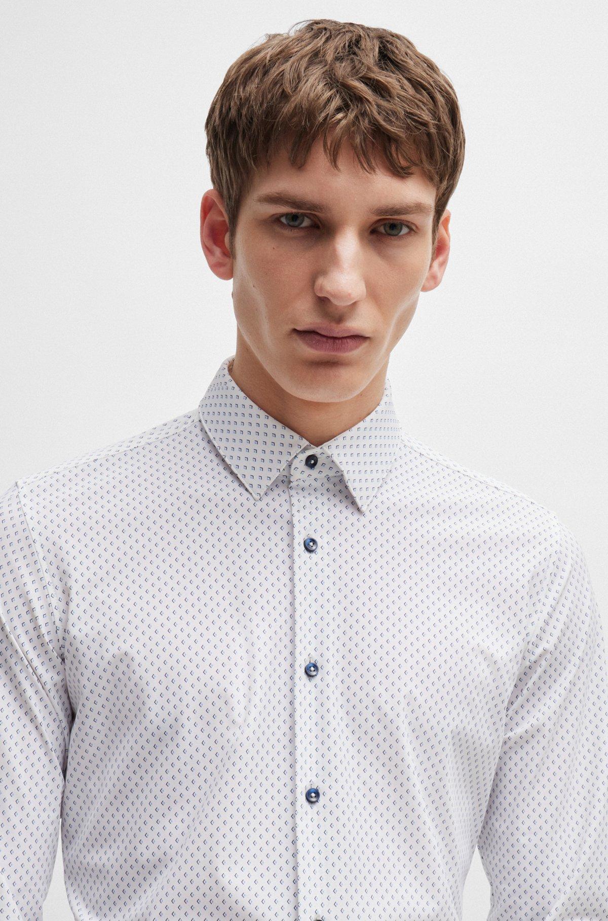 Slim-fit shirt in printed performance-stretch material Product Image