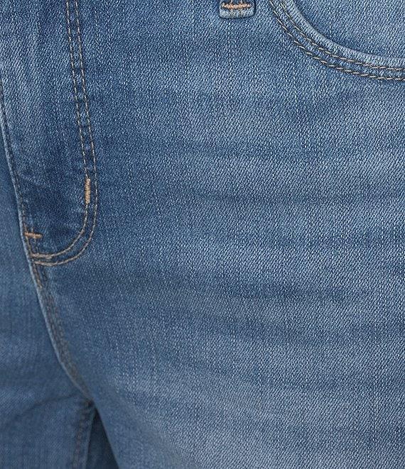 Code Bleu High Rise Straight Double Fray Hem Ankle Jeans Product Image