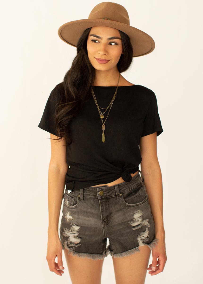 Markelle Shorts in Washed Black Female Product Image
