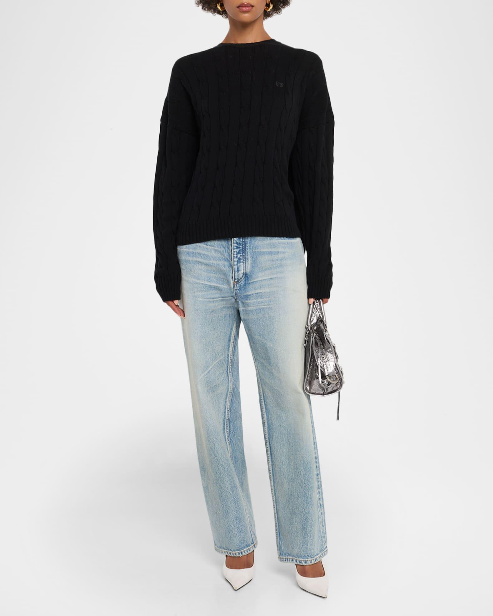 Cable-Knit Crewneck Sweater Product Image