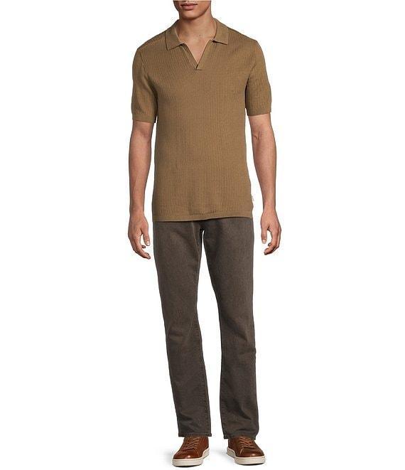 Rowm Short Sleeve Textured Solid Knit Sweater Shirt Product Image