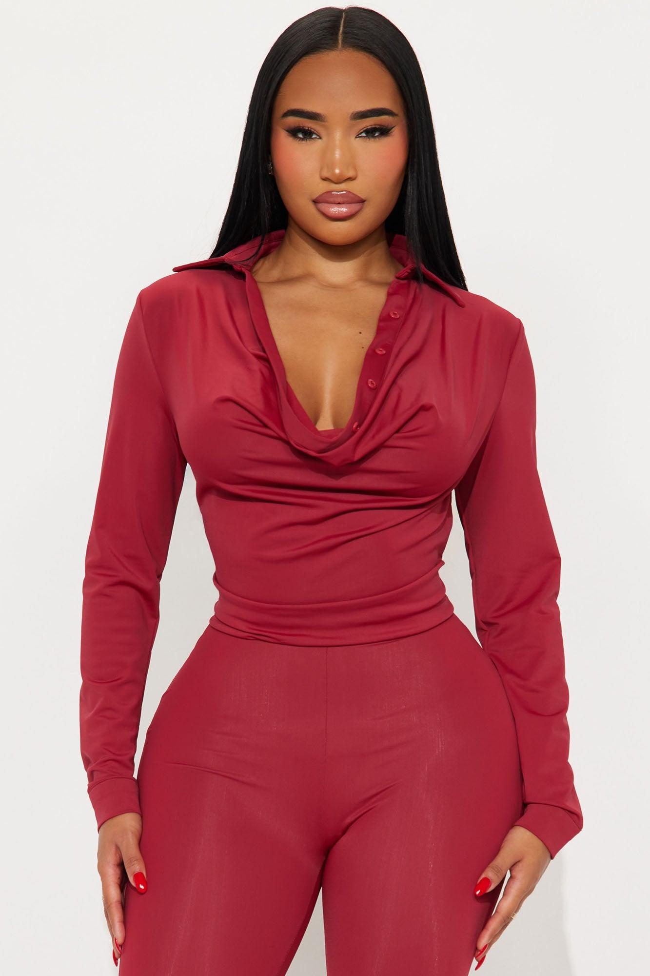 Claire Tricot Flare Jumpsuit - Red Product Image