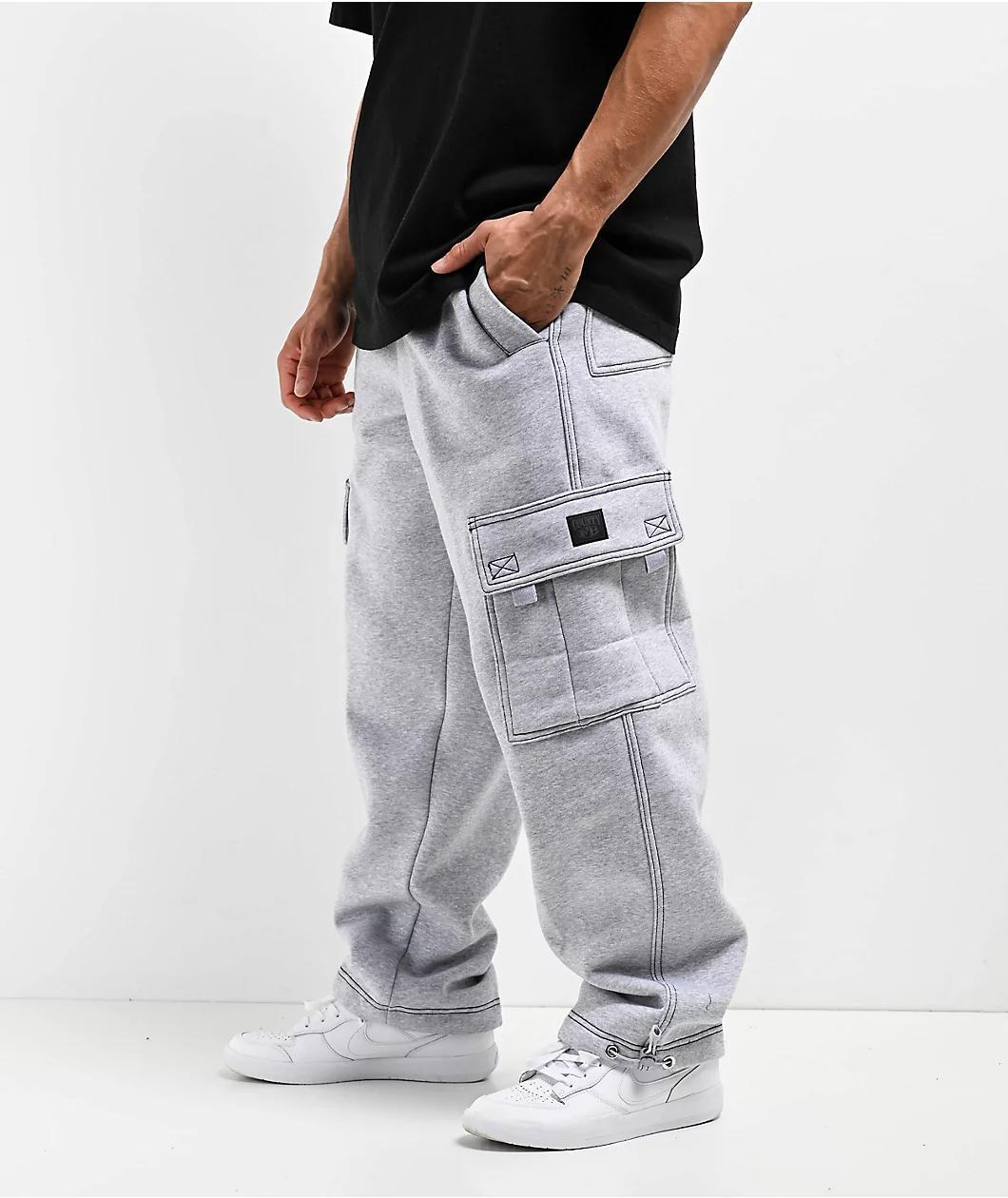 FB County Contrast Grey Cargo Sweatpants Product Image